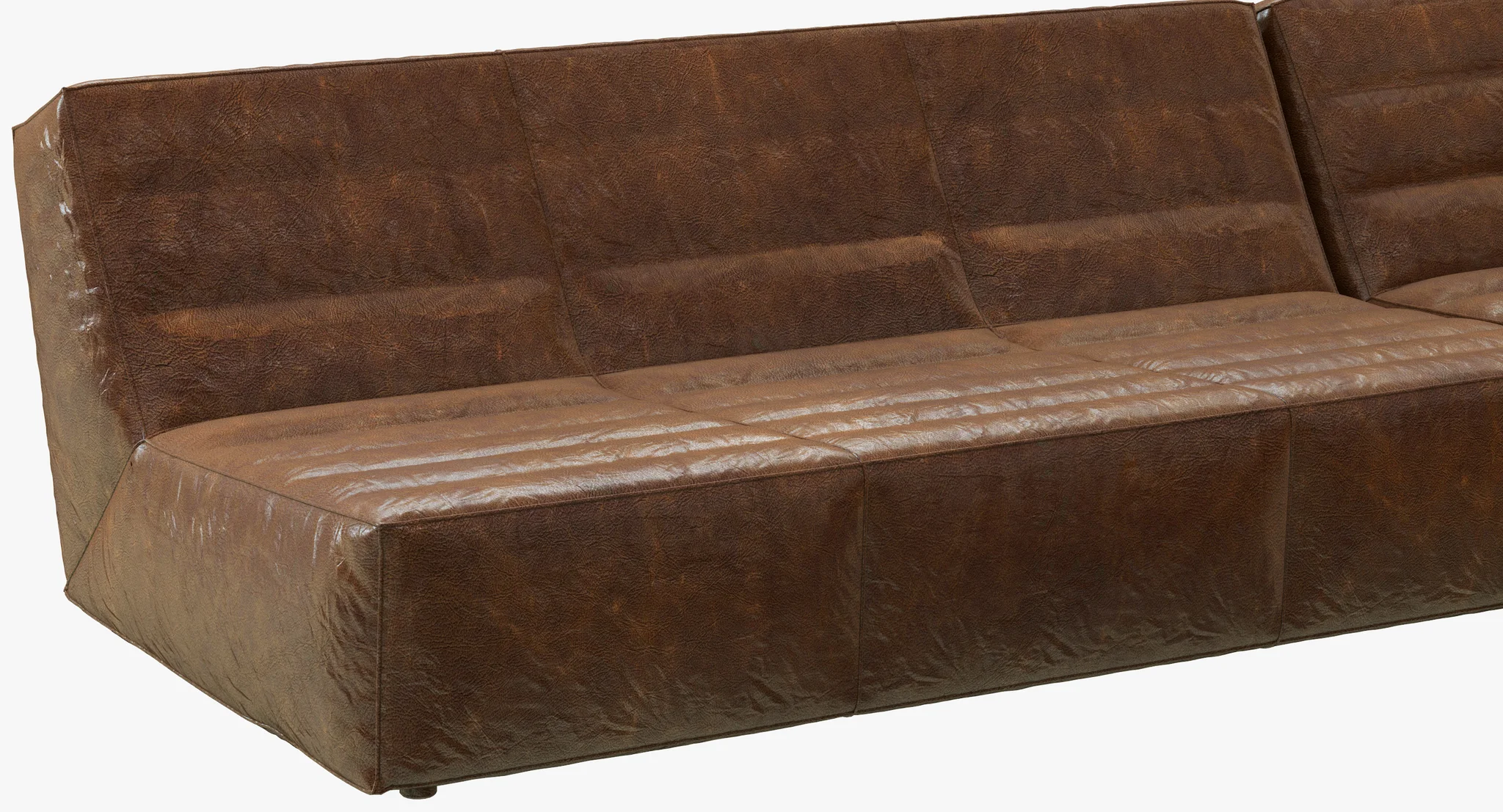 Restoration Hardware Chelsea Leather Square Corner Sectional — 3D model preview 3