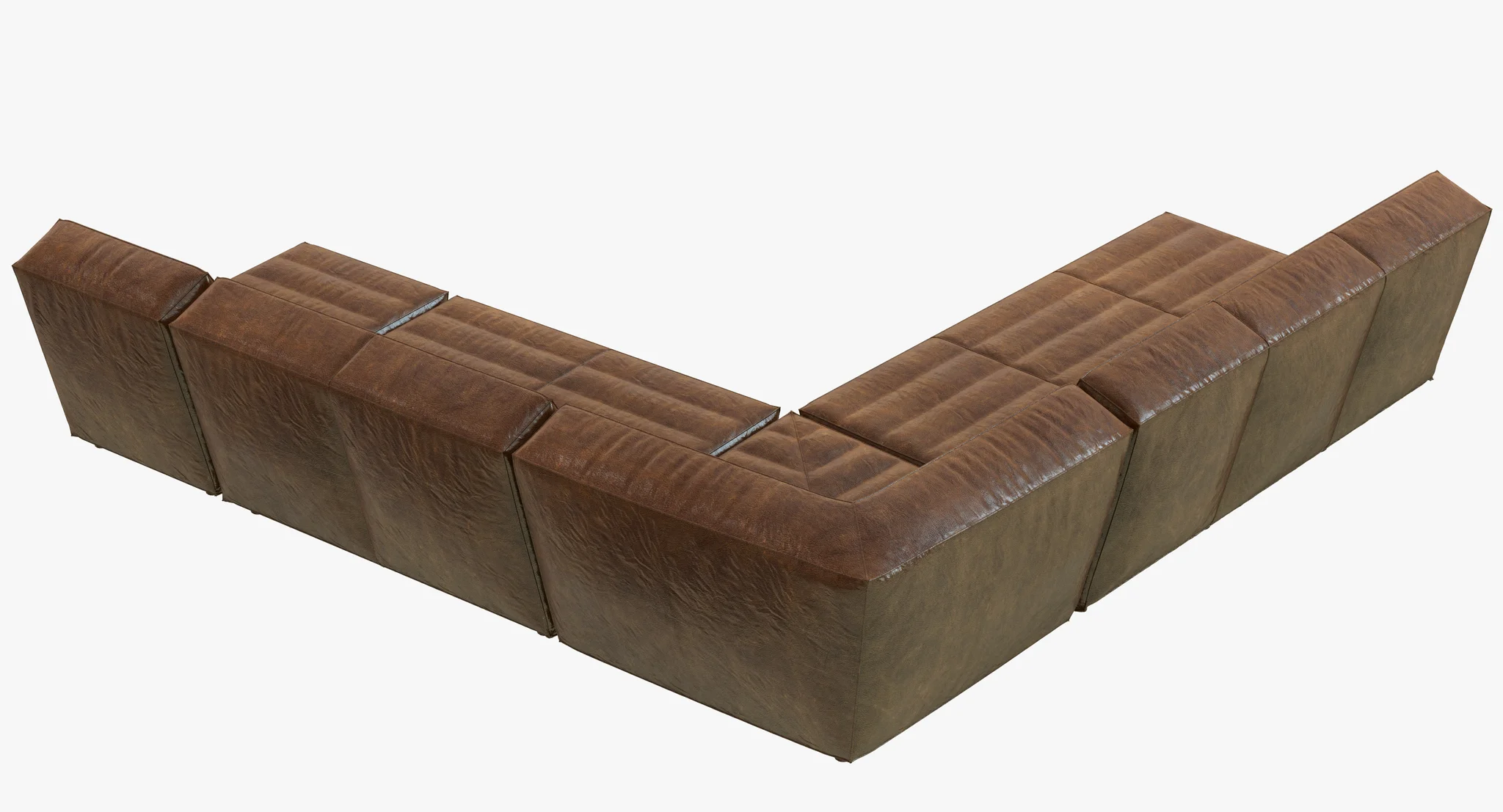 Restoration Hardware Chelsea Leather Square Corner Sectional — 3D model preview 4
