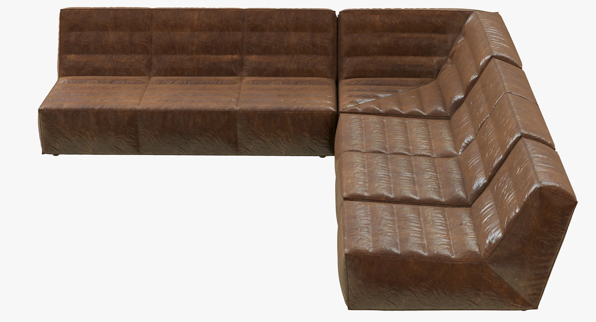 Restoration Hardware Chelsea Leather Square Corner Sectional — 3D model preview 5
