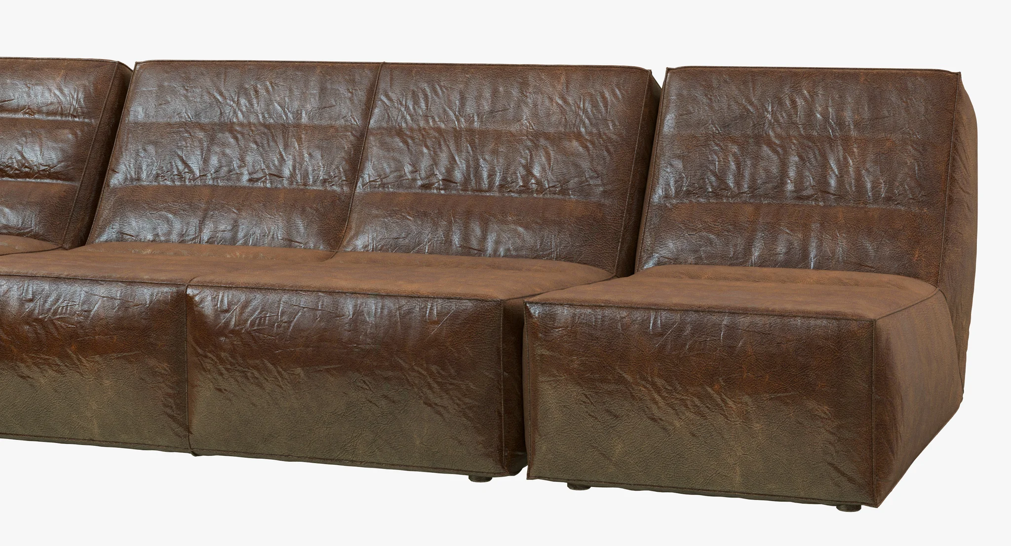 Restoration Hardware Chelsea Leather Square Corner Sectional — 3D model preview 6