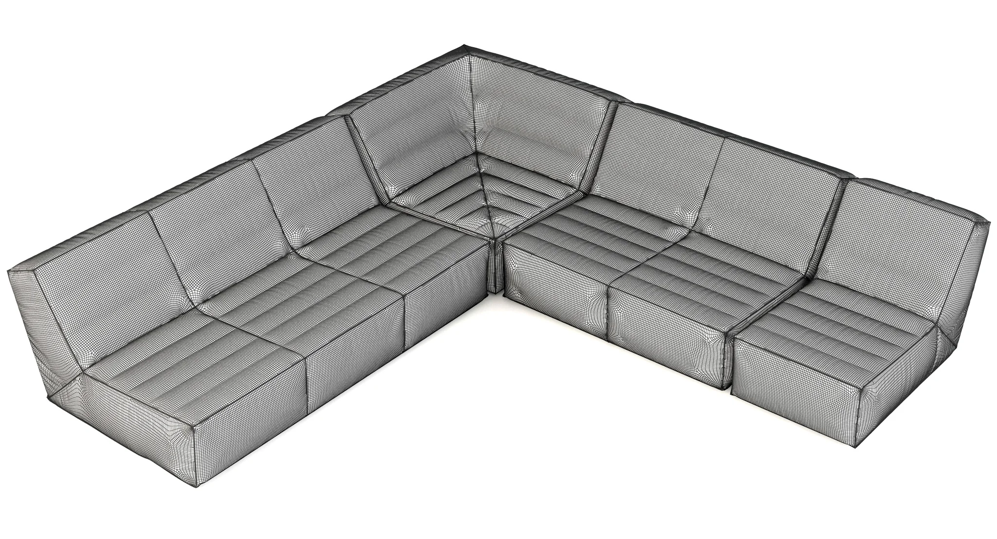 Restoration Hardware Chelsea Leather Square Corner Sectional — 3D model preview 7