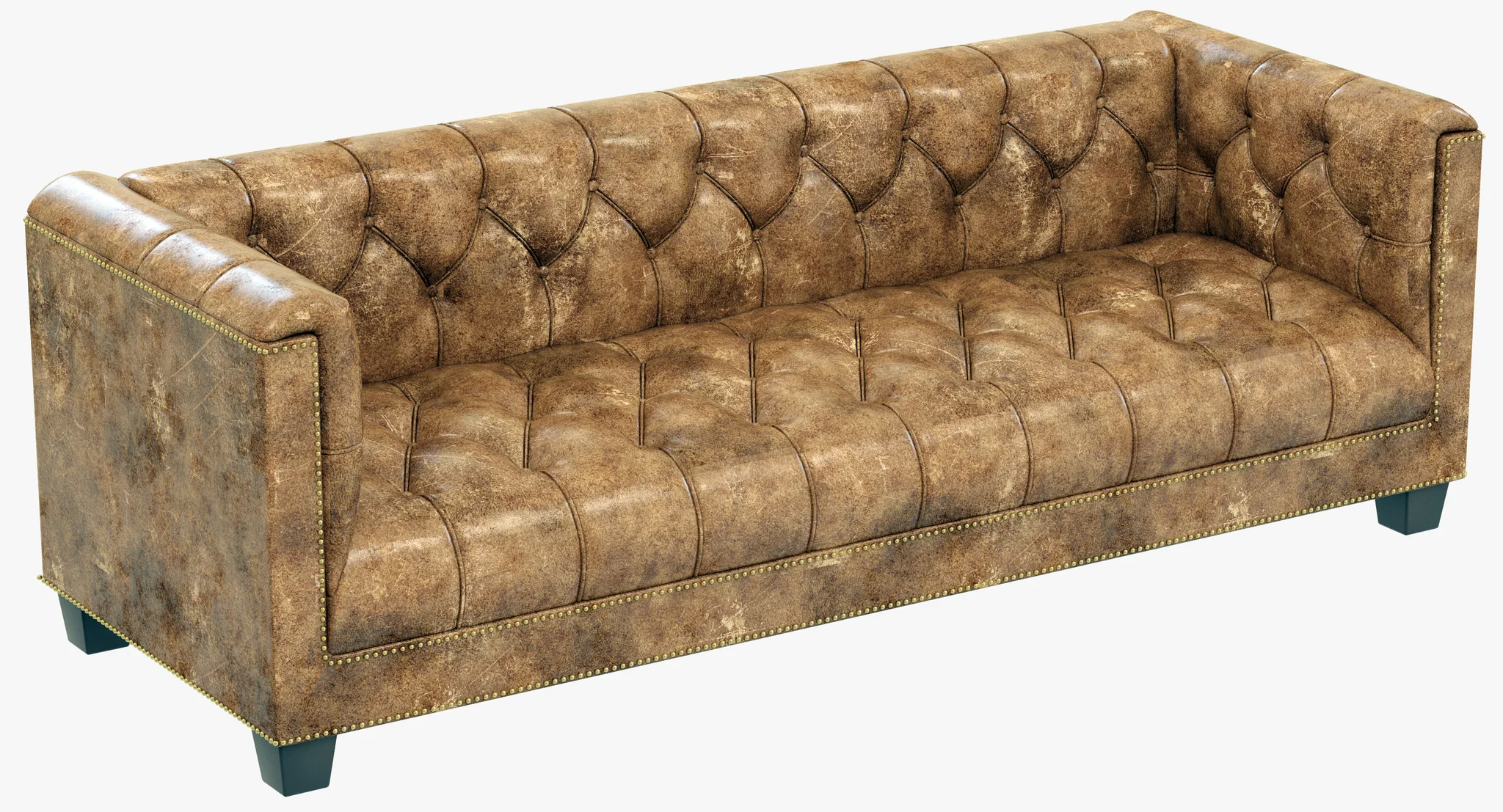 Restoration Hardware Savoy Leather Sofa — 3D model preview 2