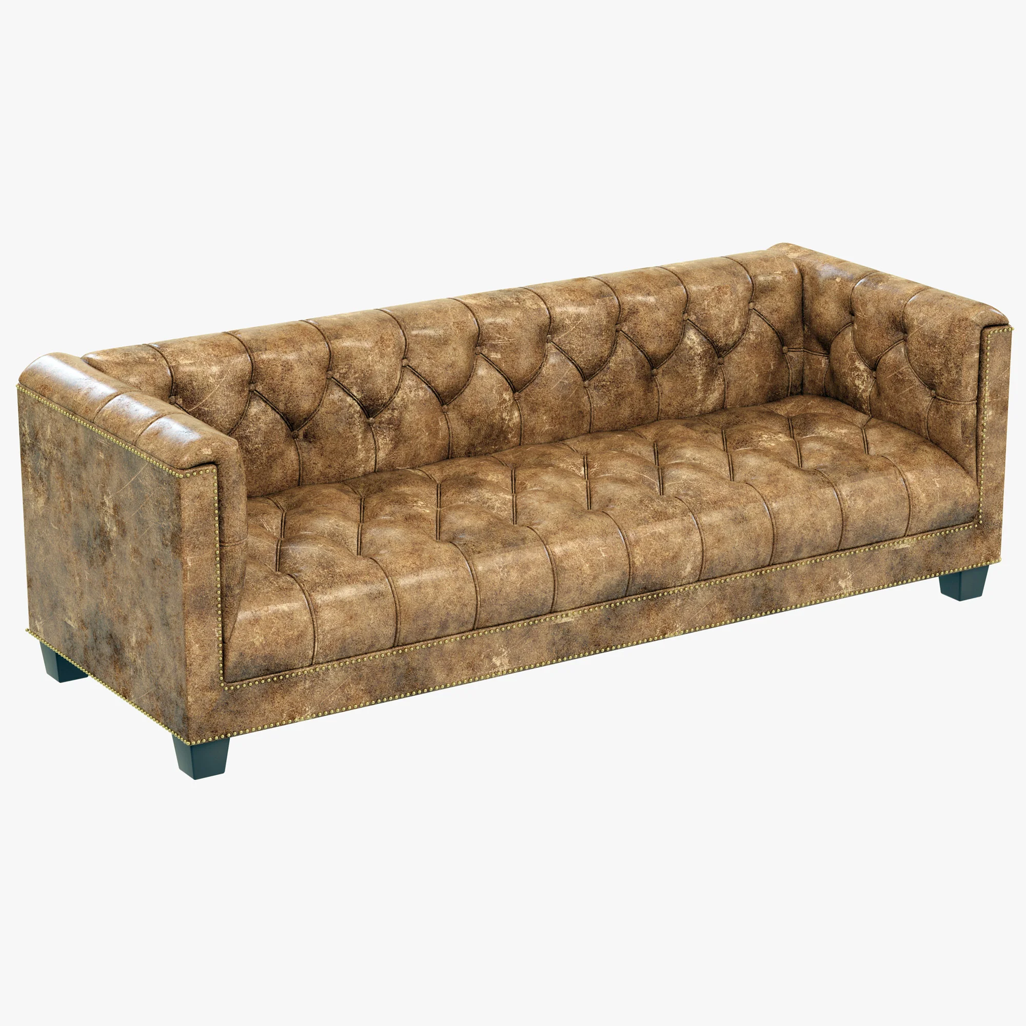 Restoration Hardware Savoy Leather Sofa — 3D model preview 1