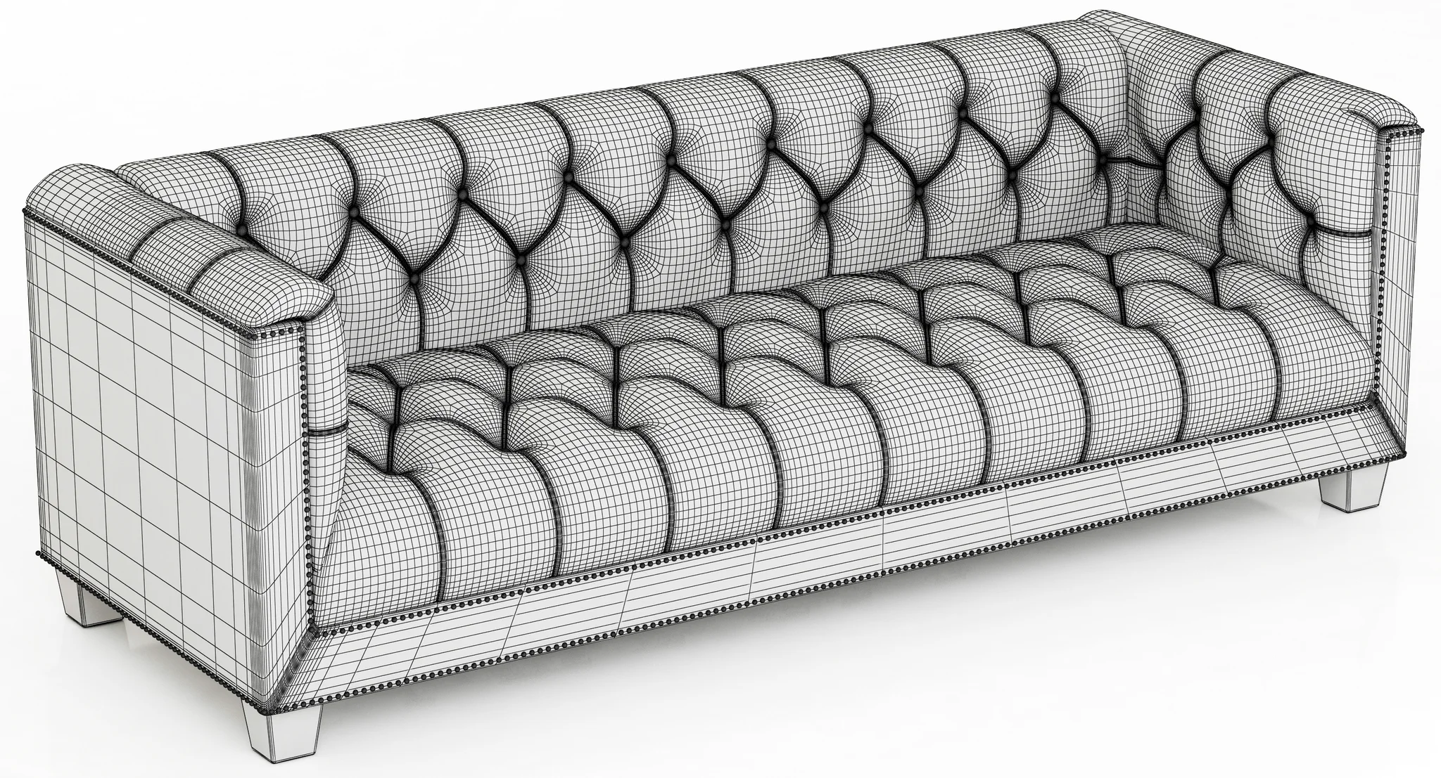 Restoration Hardware Savoy Leather Sofa — 3D model preview 9