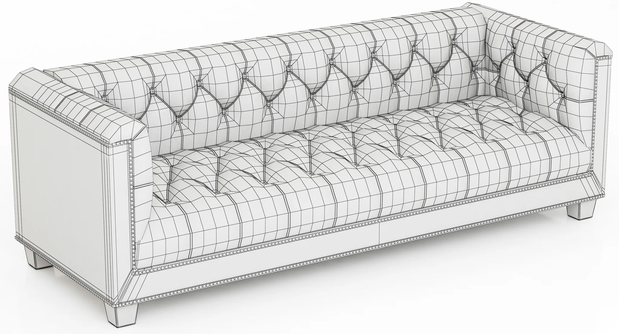 Restoration Hardware Savoy Leather Sofa — 3D model preview 10