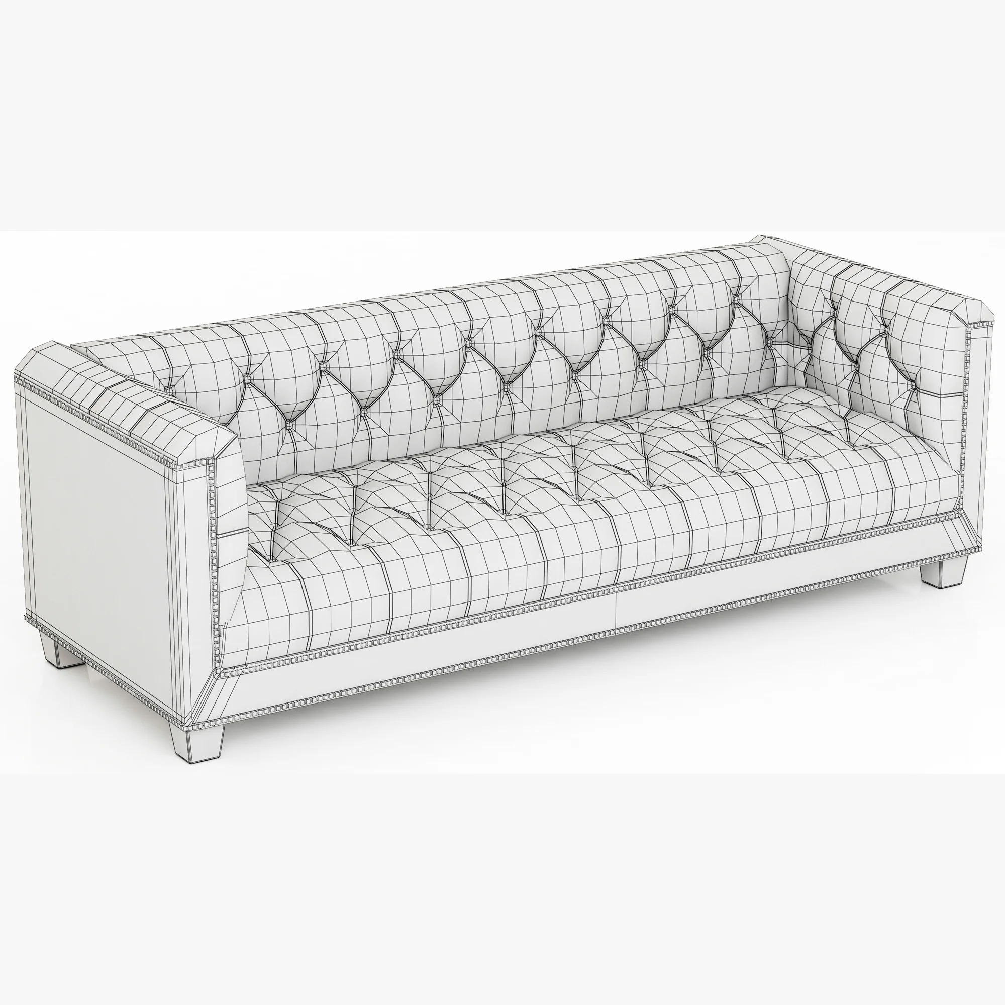 Restoration Hardware Savoy Leather Sofa — 3D model preview 11