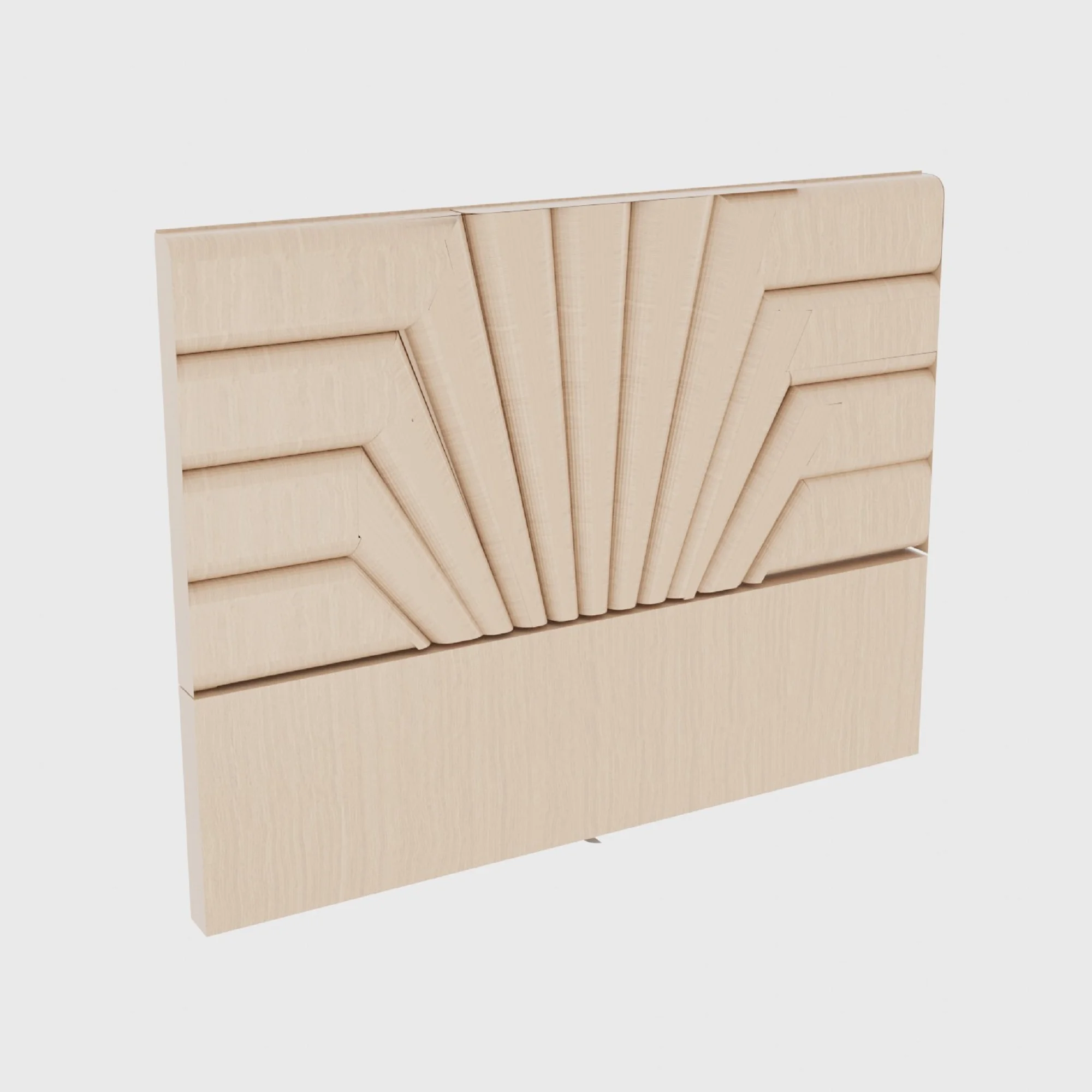 Bed Headboard  Divergent Rays Set, 3D model preview 1