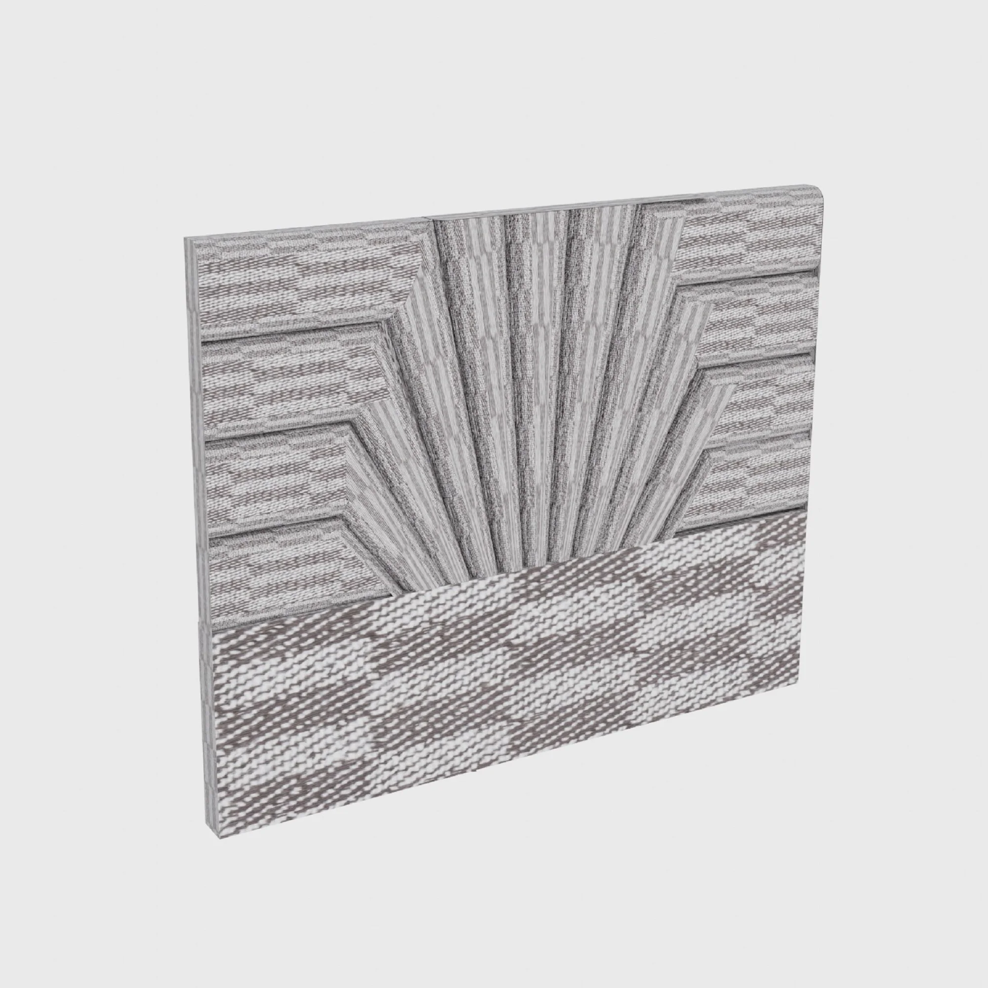 Bed Headboard  Divergent Rays Set, 3D model preview 2