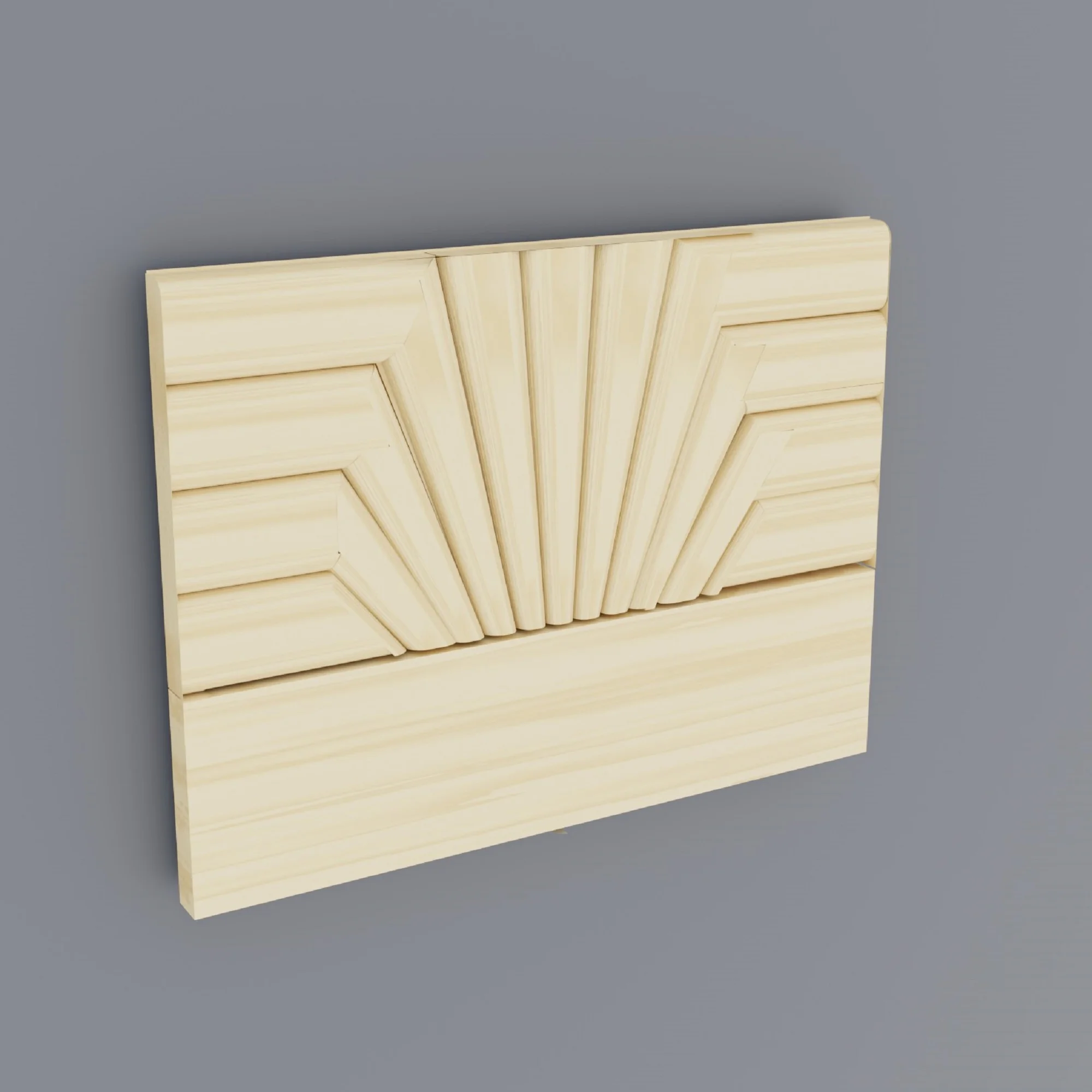 Bed Headboard  Divergent Rays Set, 3D model preview 3