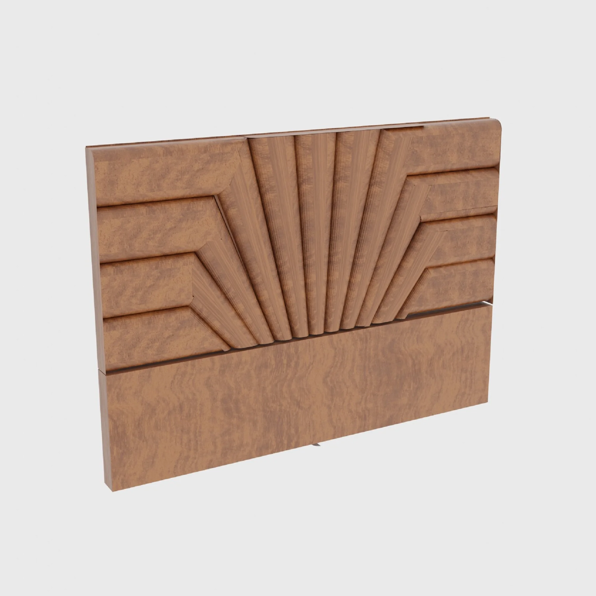 Bed Headboard  Divergent Rays Set, 3D model preview 4