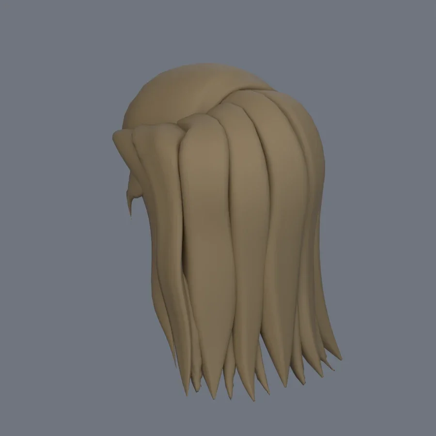 Girl Hairstyle 02, 3D model preview 6