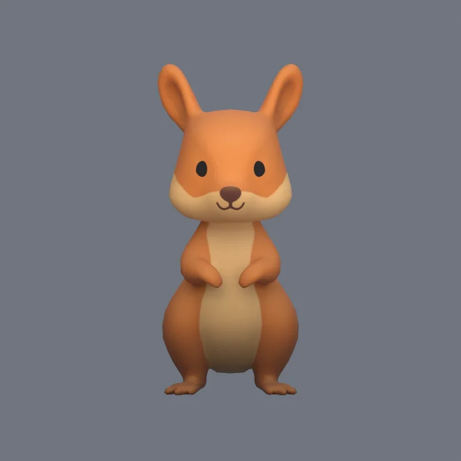 Stylized Animal Squirrel, 3D model preview 1