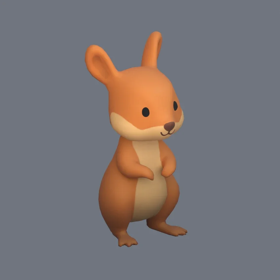 Stylized Animal Squirrel, 3D model preview 2