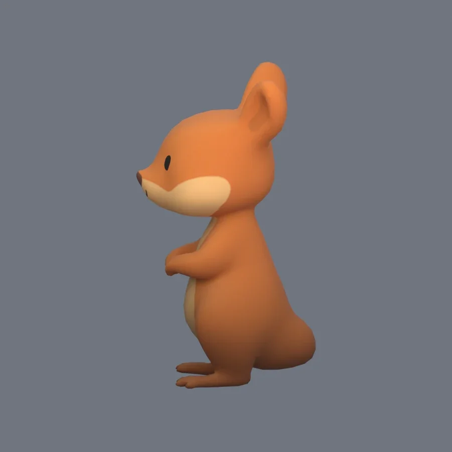 Stylized Animal Squirrel, 3D model preview 3