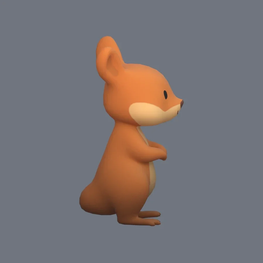 Stylized Animal Squirrel, 3D model preview 5