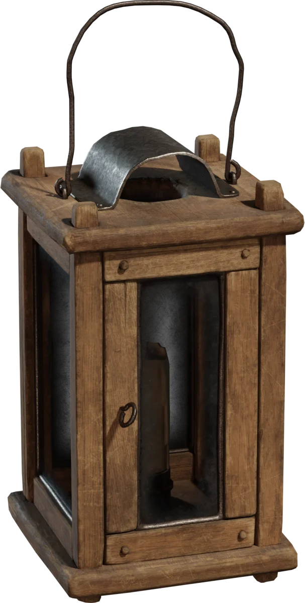 Rustic Wooden Candle Lantern with Metal Handle