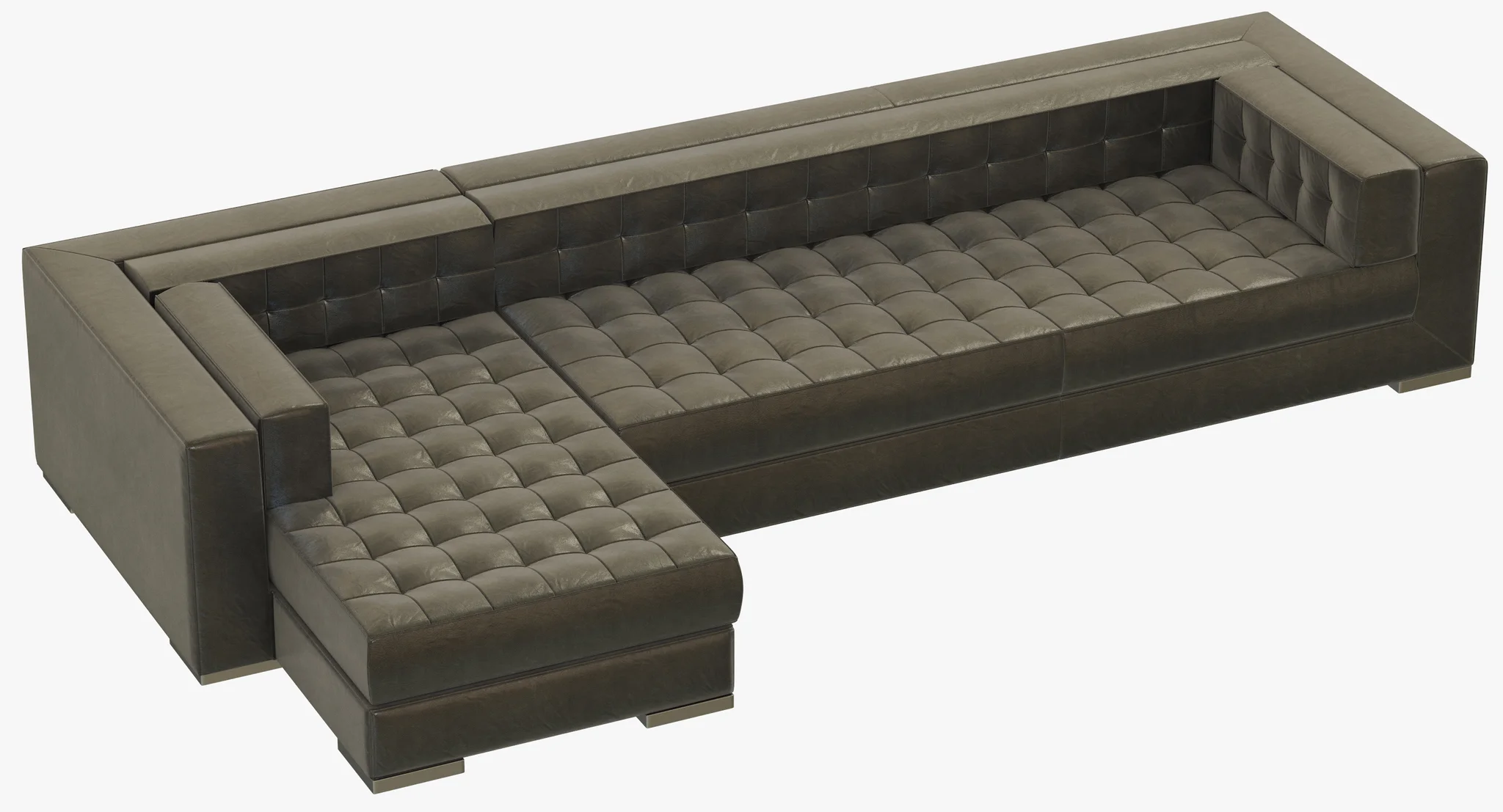 RH Modern Metropolitan Left Arm Chaise Sectional — 3D model preview 1