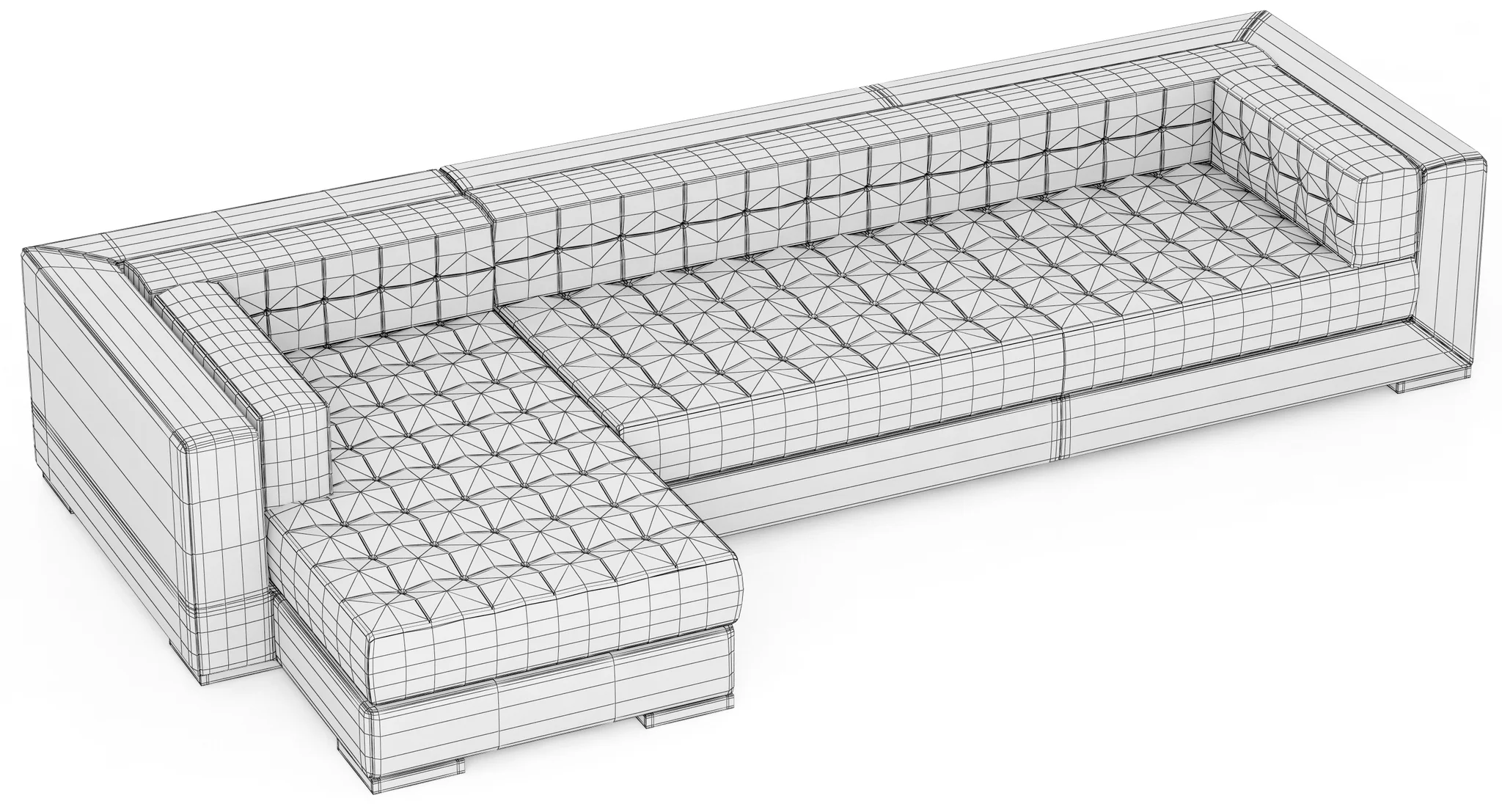 RH Modern Metropolitan Left Arm Chaise Sectional — 3D model preview 4
