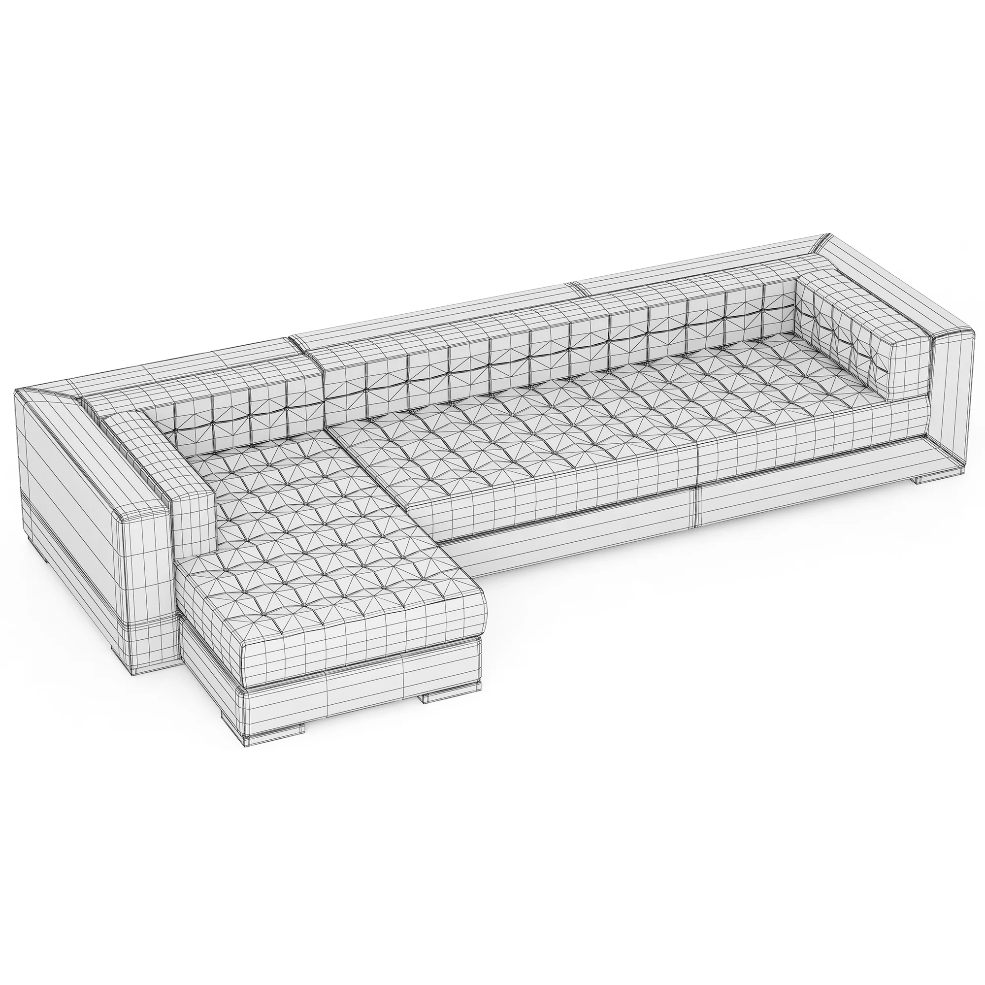 RH Modern Metropolitan Left Arm Chaise Sectional — 3D model preview 5