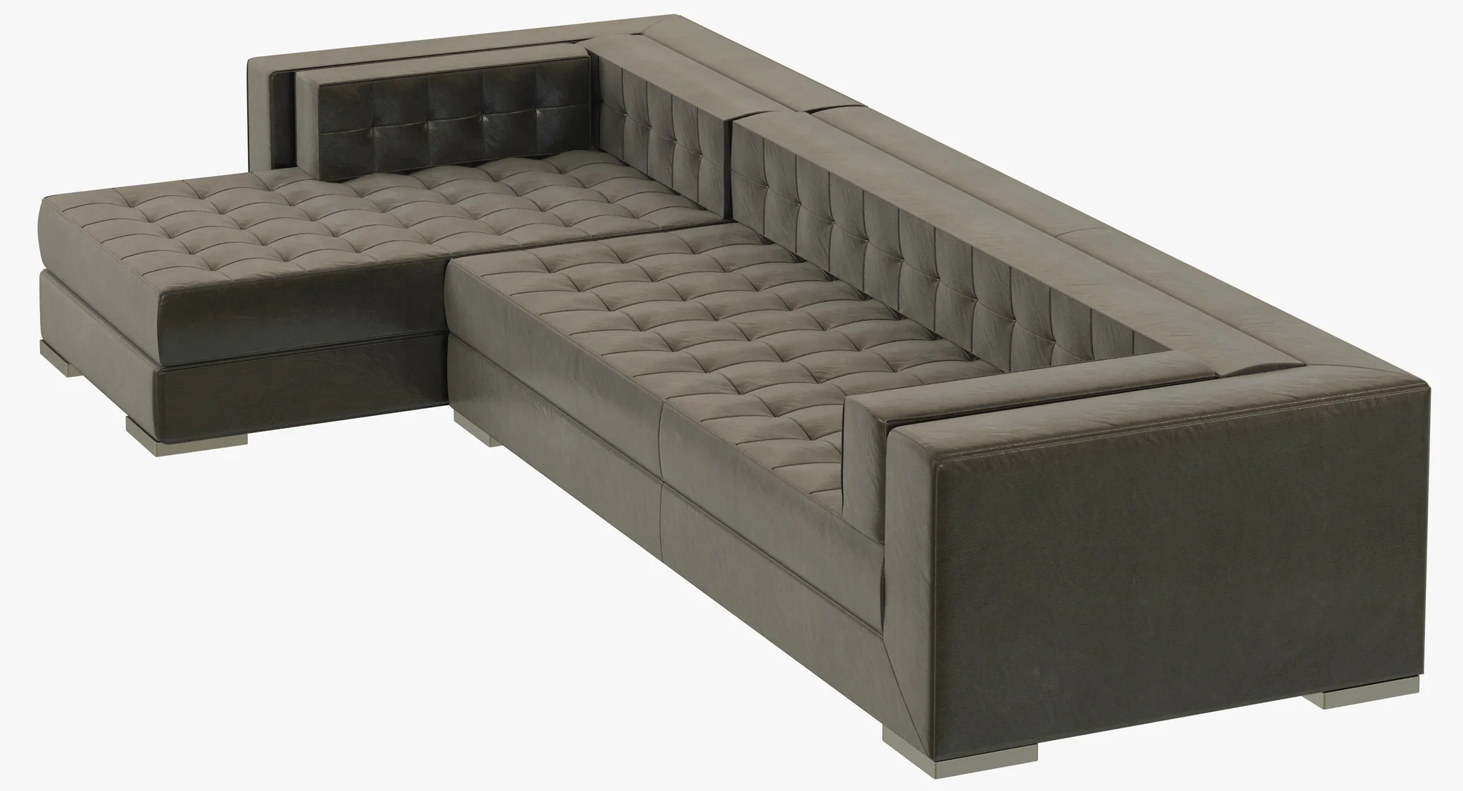 RH Modern Metropolitan Left Arm Chaise Sectional — 3D model preview 6
