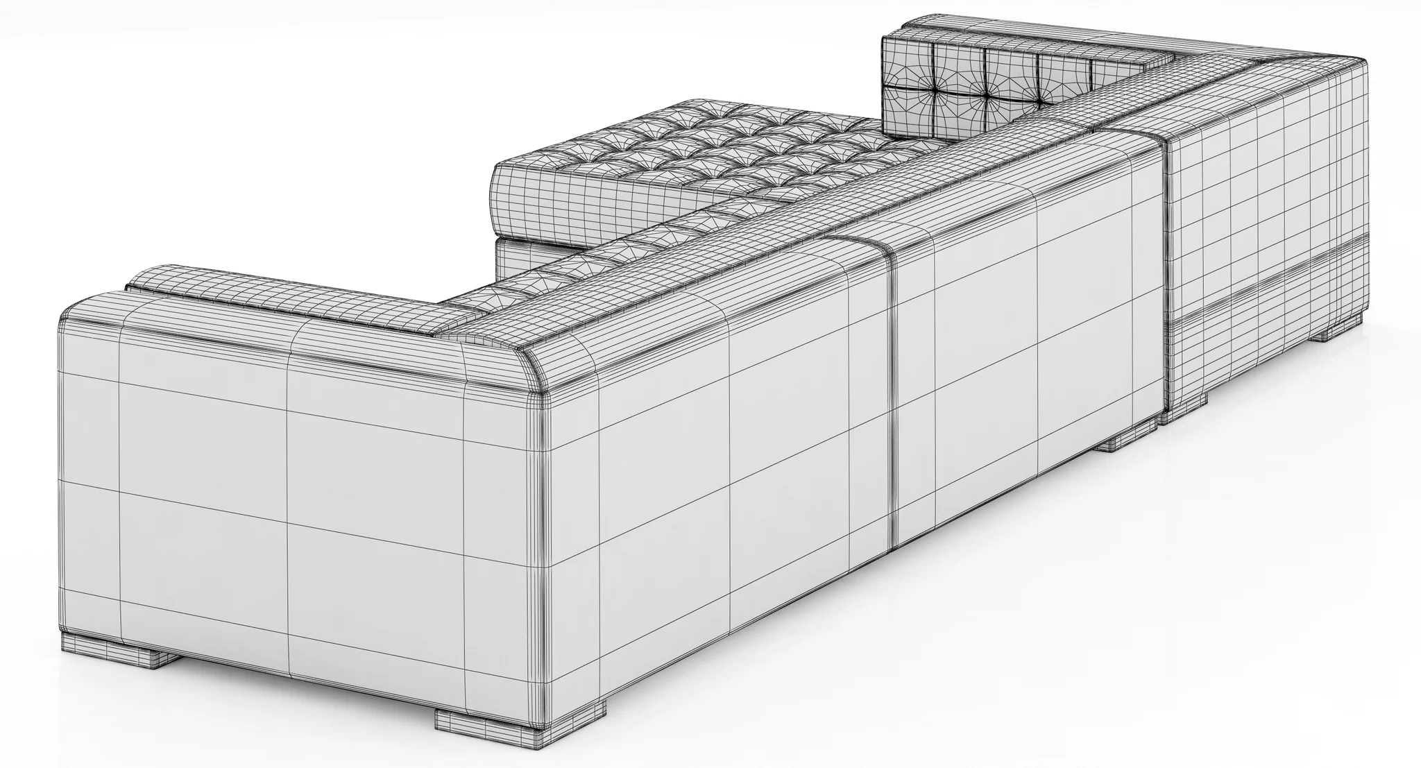 RH Modern Metropolitan Left Arm Chaise Sectional — 3D model preview 9