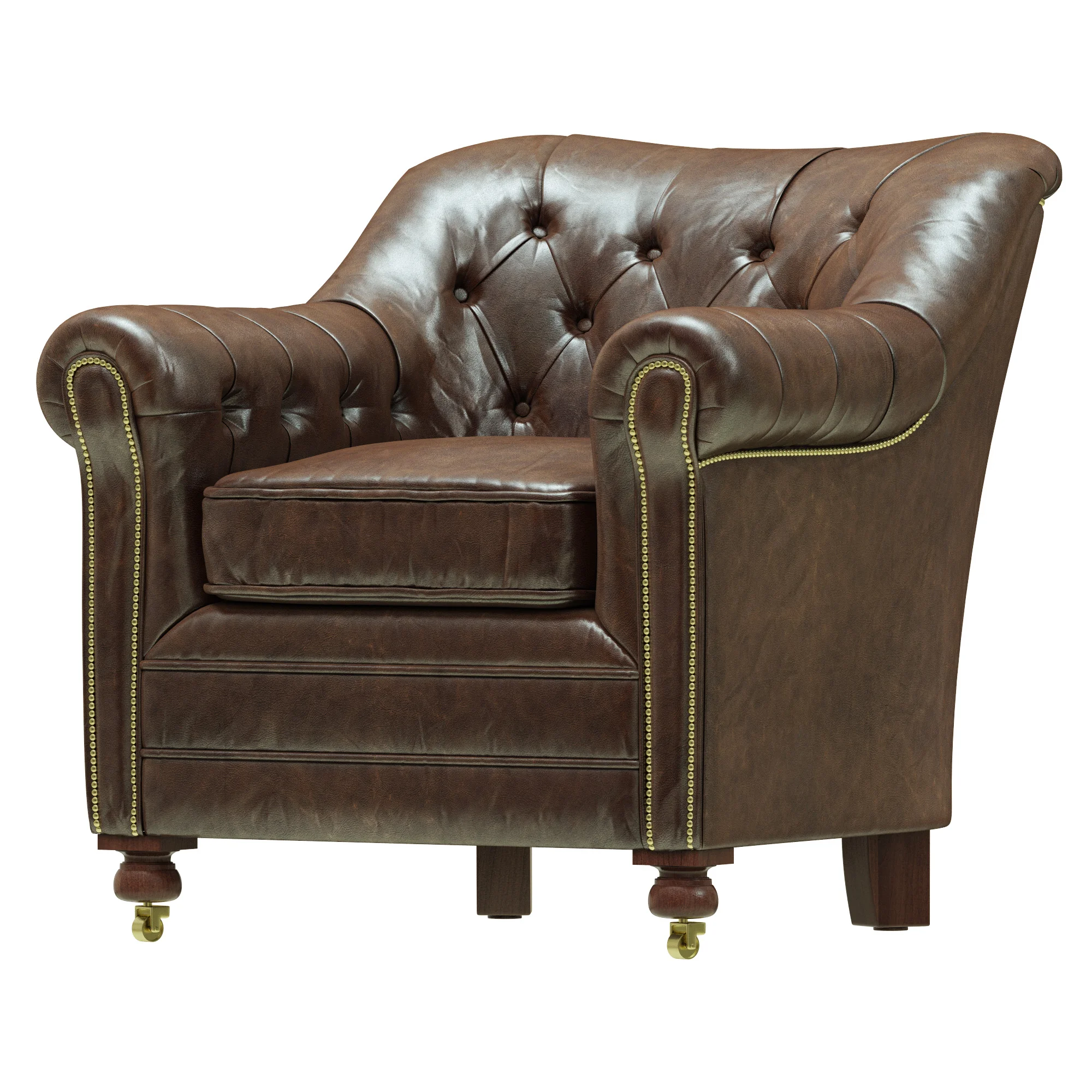 Restoration Hardware Sandringham Leather Club Chair — 3D model preview 2