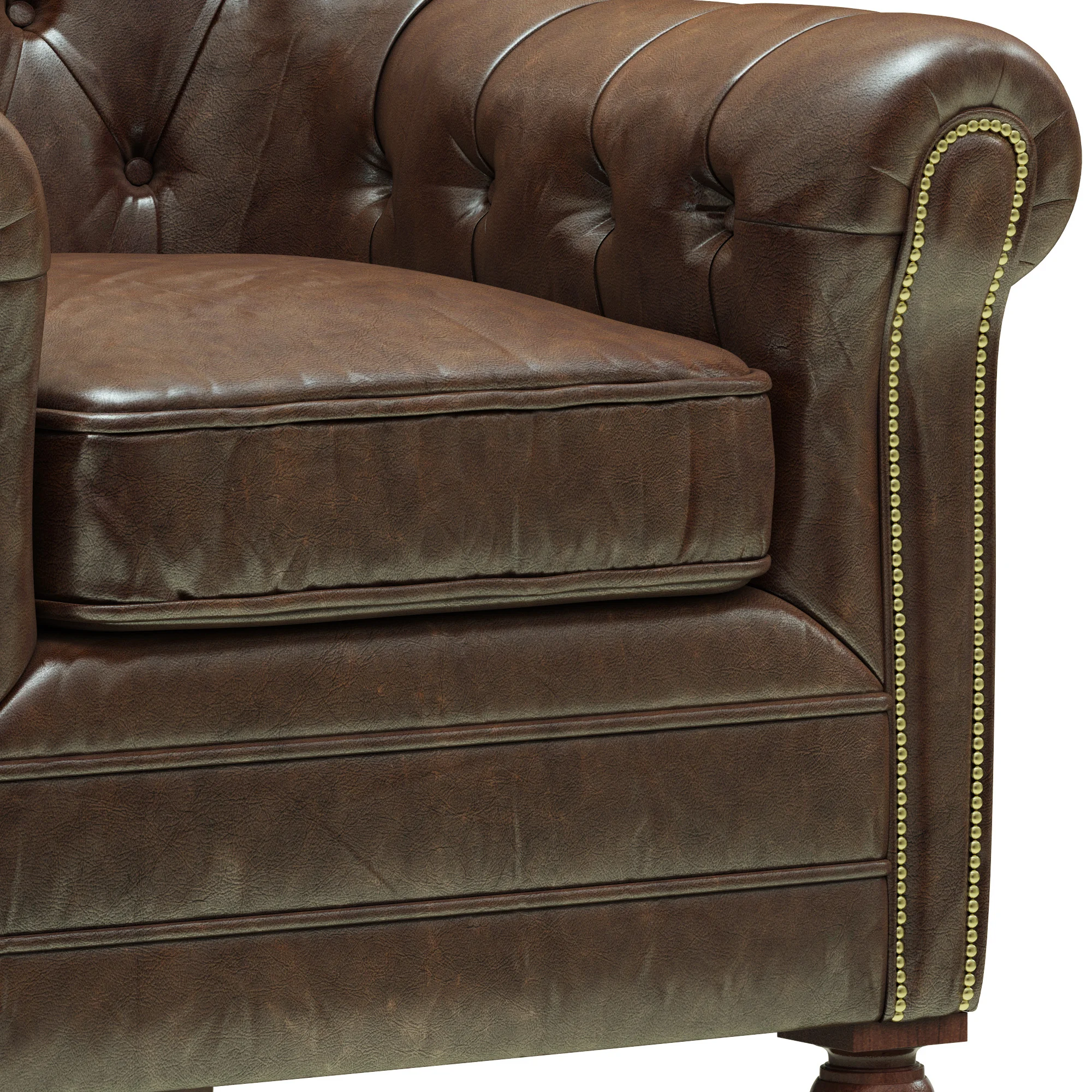 Restoration Hardware Sandringham Leather Club Chair — 3D model preview 5