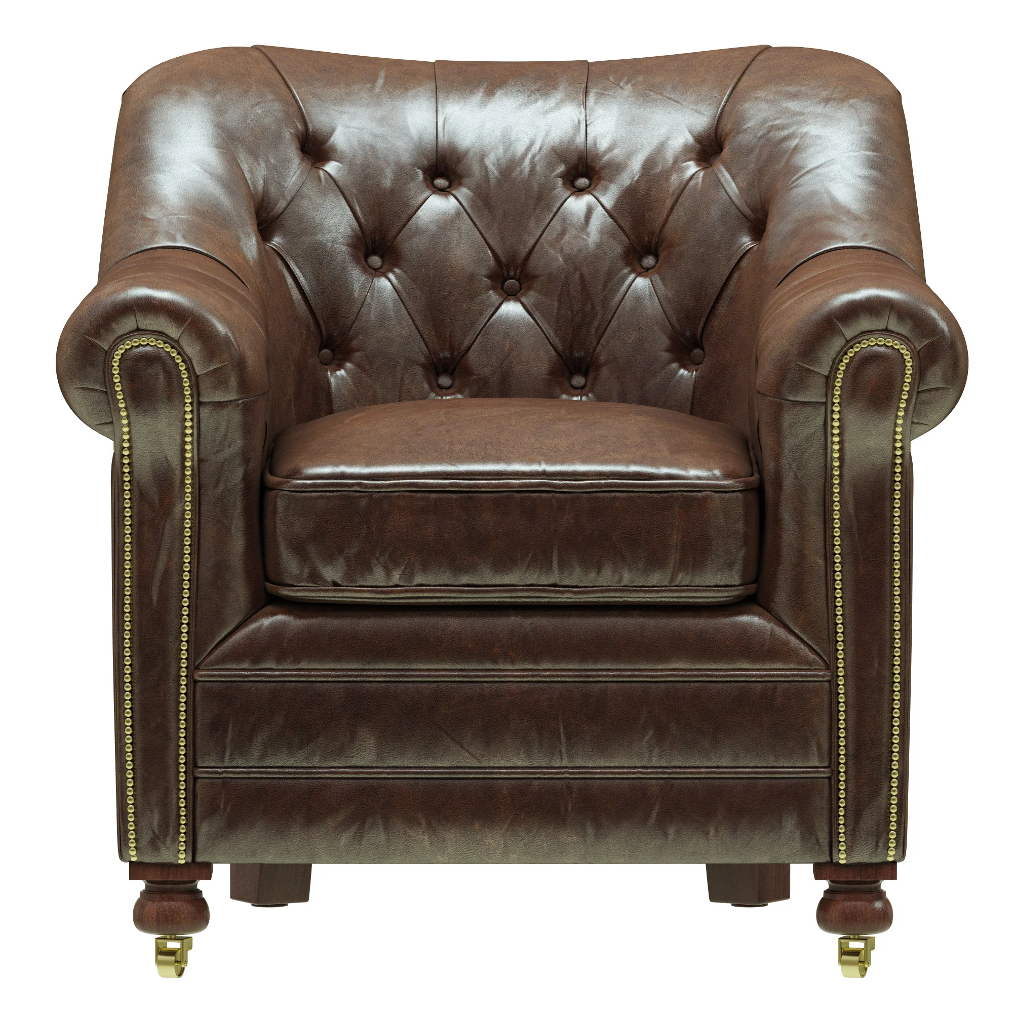 Restoration Hardware Sandringham Leather Club Chair — 3D model preview 6