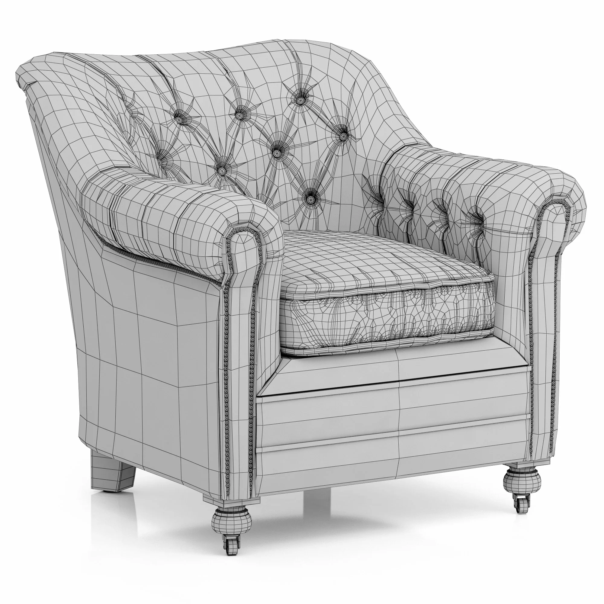 Restoration Hardware Sandringham Leather Club Chair — 3D model preview 7
