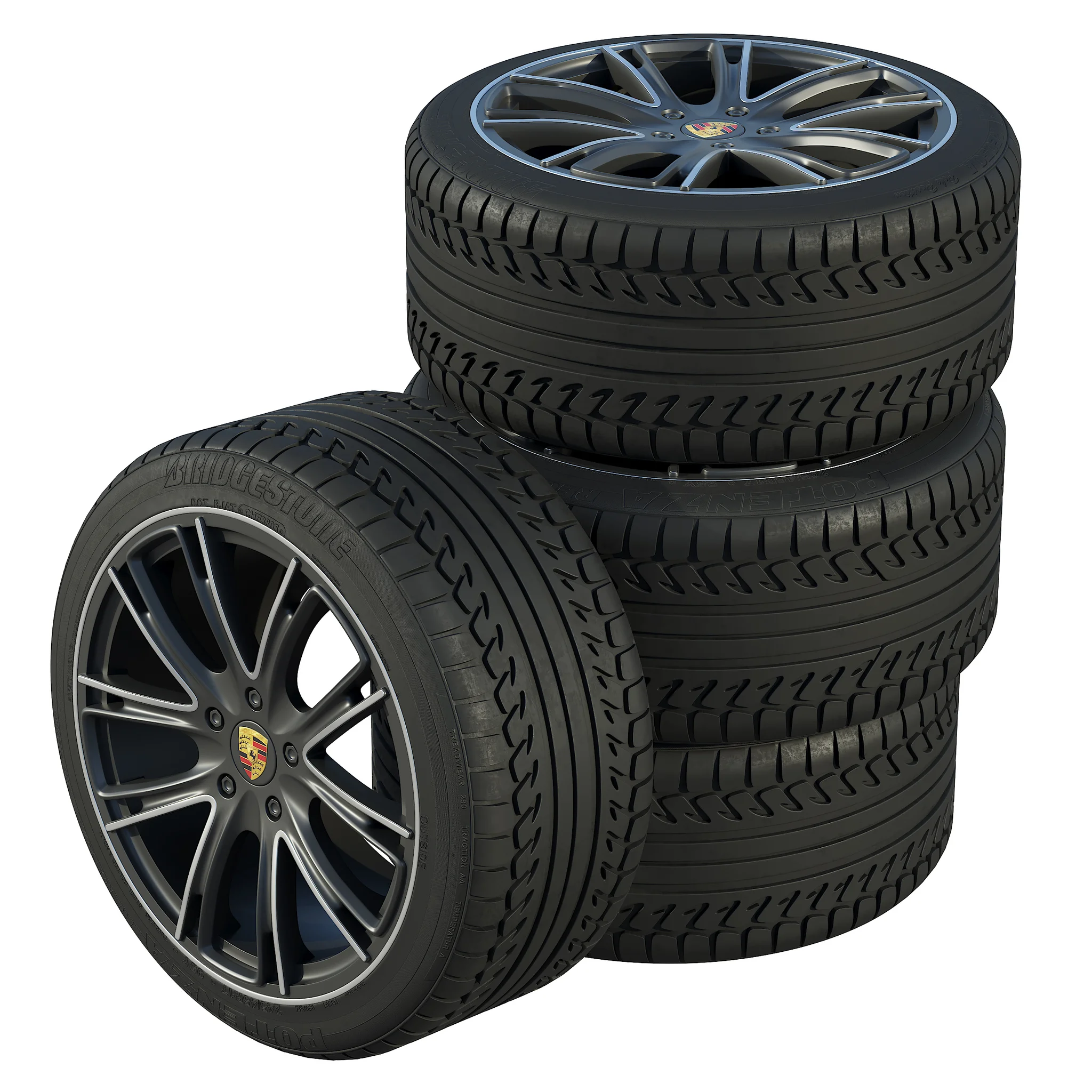 Porsche Tire 4, 3D model preview 1