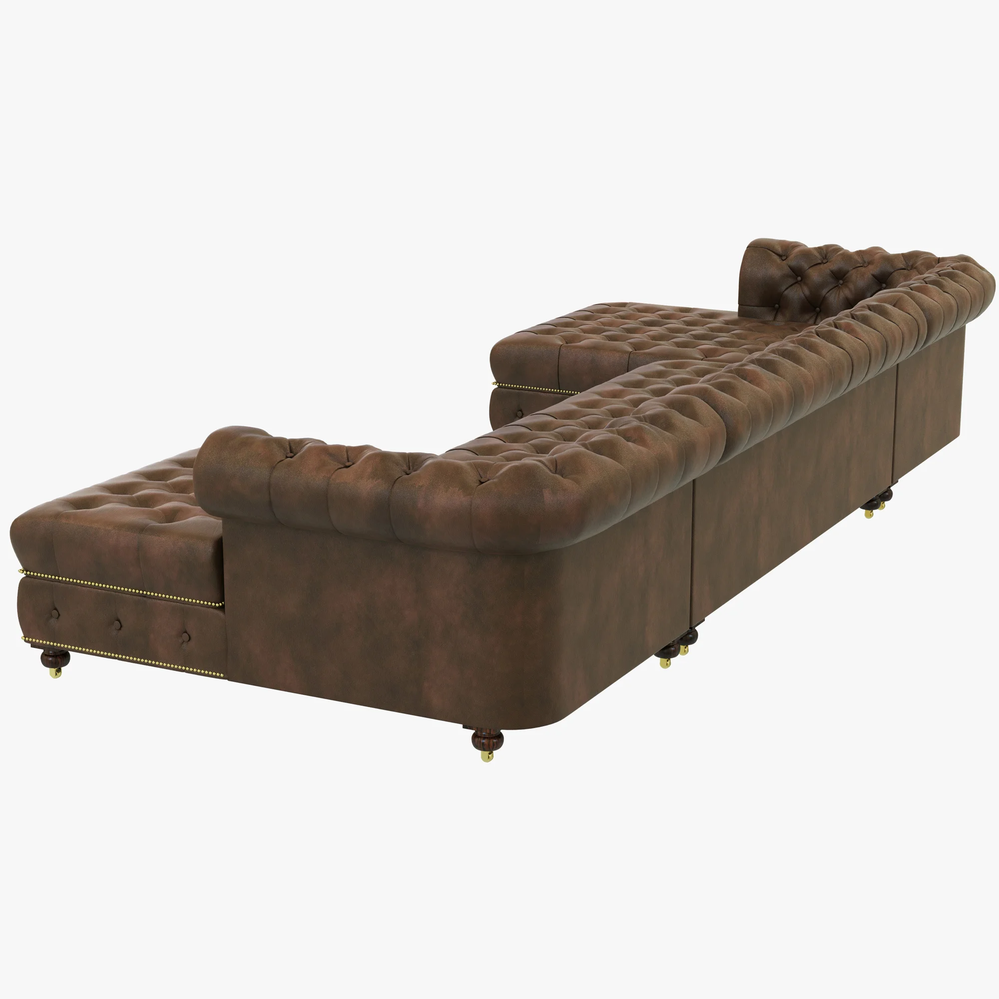 Restoration Hardware Cambridge Leather U Chaise Sectional — 3D model preview 1