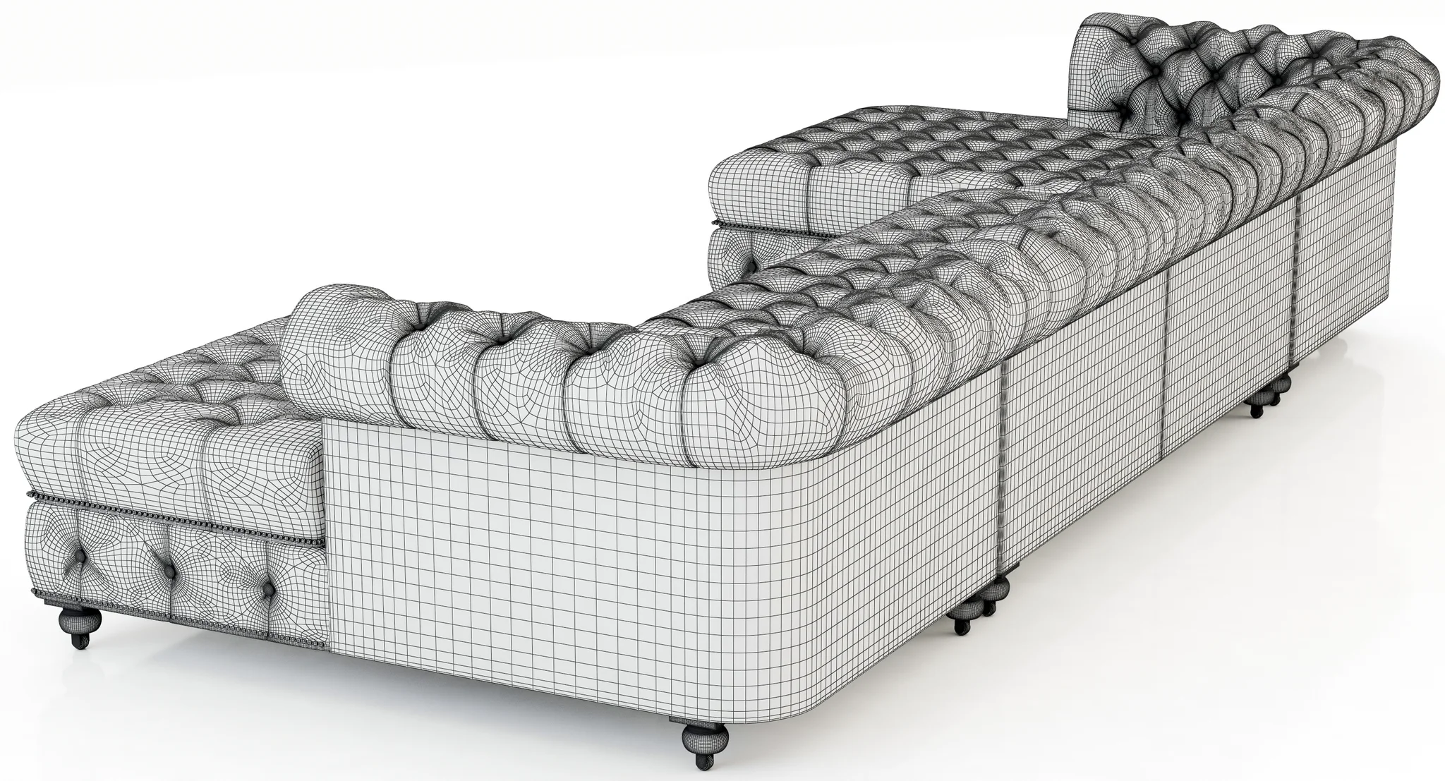 Restoration Hardware Cambridge Leather U Chaise Sectional — 3D model preview 2