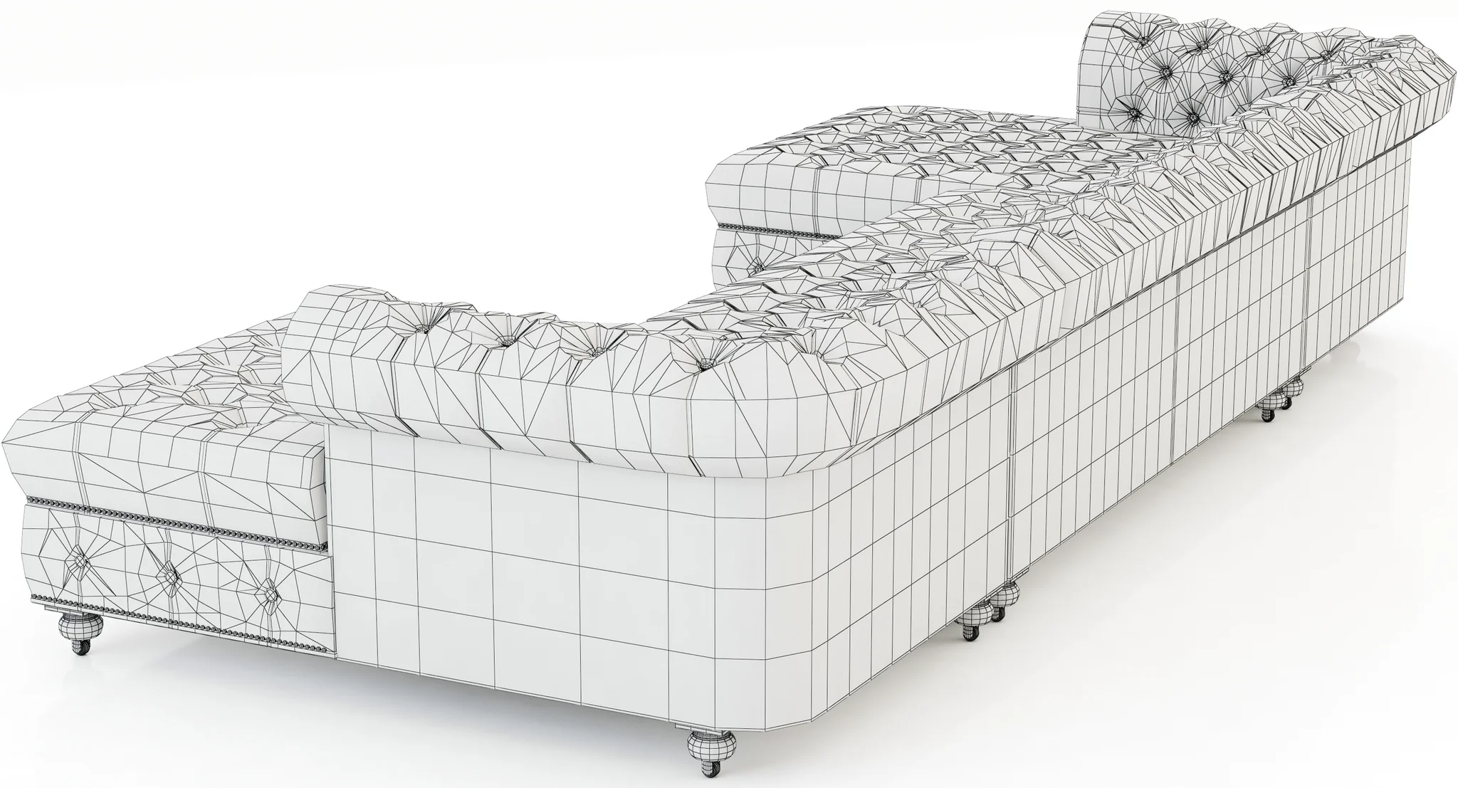 Restoration Hardware Cambridge Leather U Chaise Sectional — 3D model preview 3