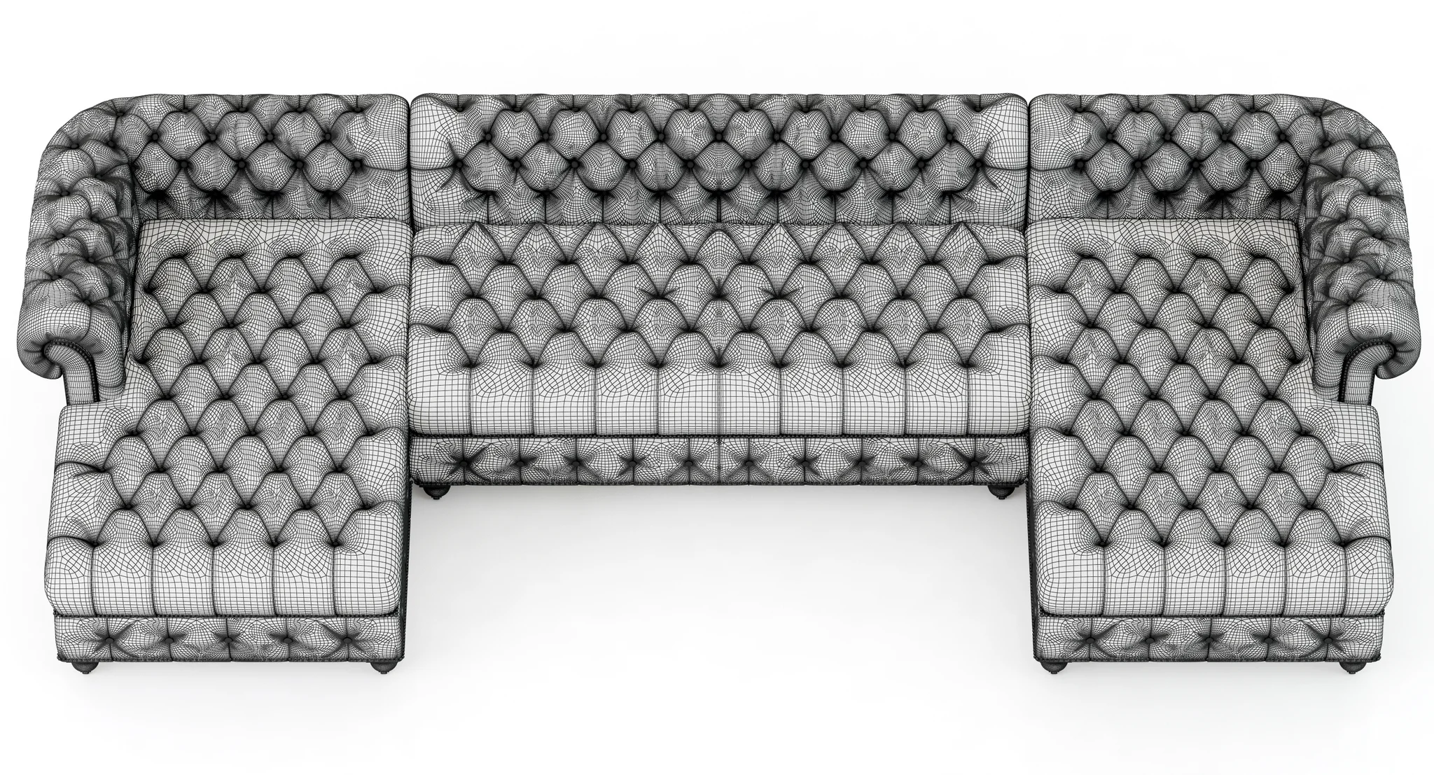 Restoration Hardware Cambridge Leather U Chaise Sectional — 3D model preview 10