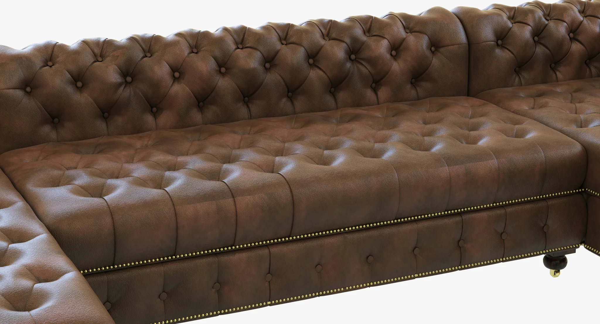 Restoration Hardware Cambridge Leather U Chaise Sectional — 3D model preview 12
