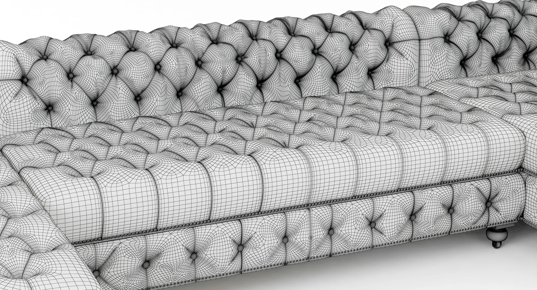 Restoration Hardware Cambridge Leather U Chaise Sectional — 3D model preview 13