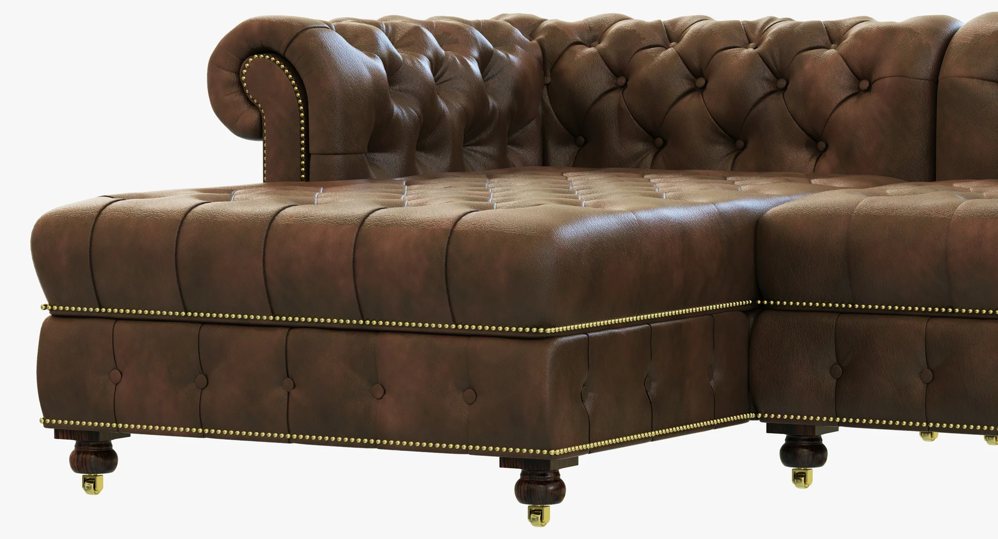 Restoration Hardware Cambridge Leather U Chaise Sectional — 3D model preview 15