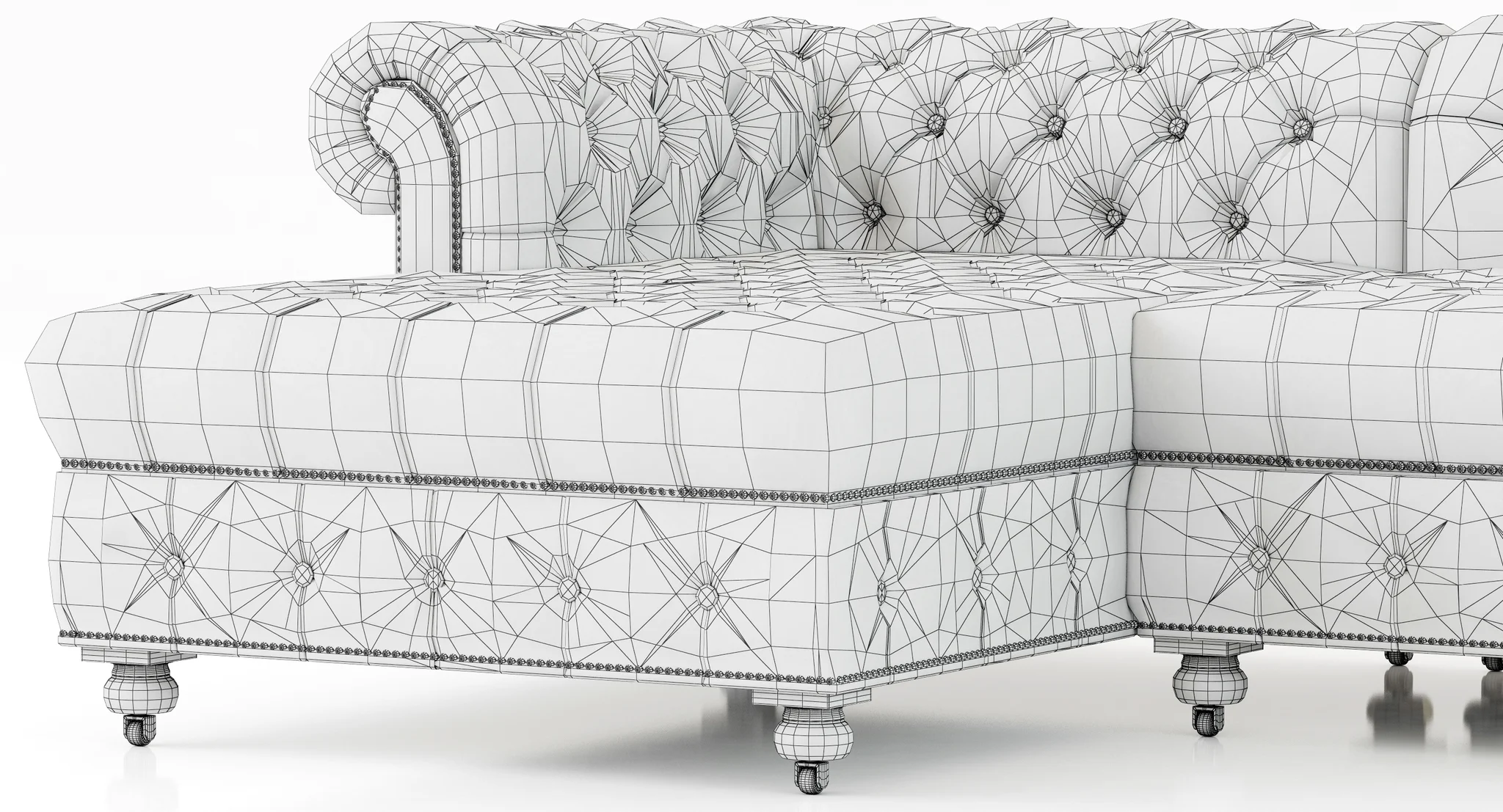 Restoration Hardware Cambridge Leather U Chaise Sectional — 3D model preview 17
