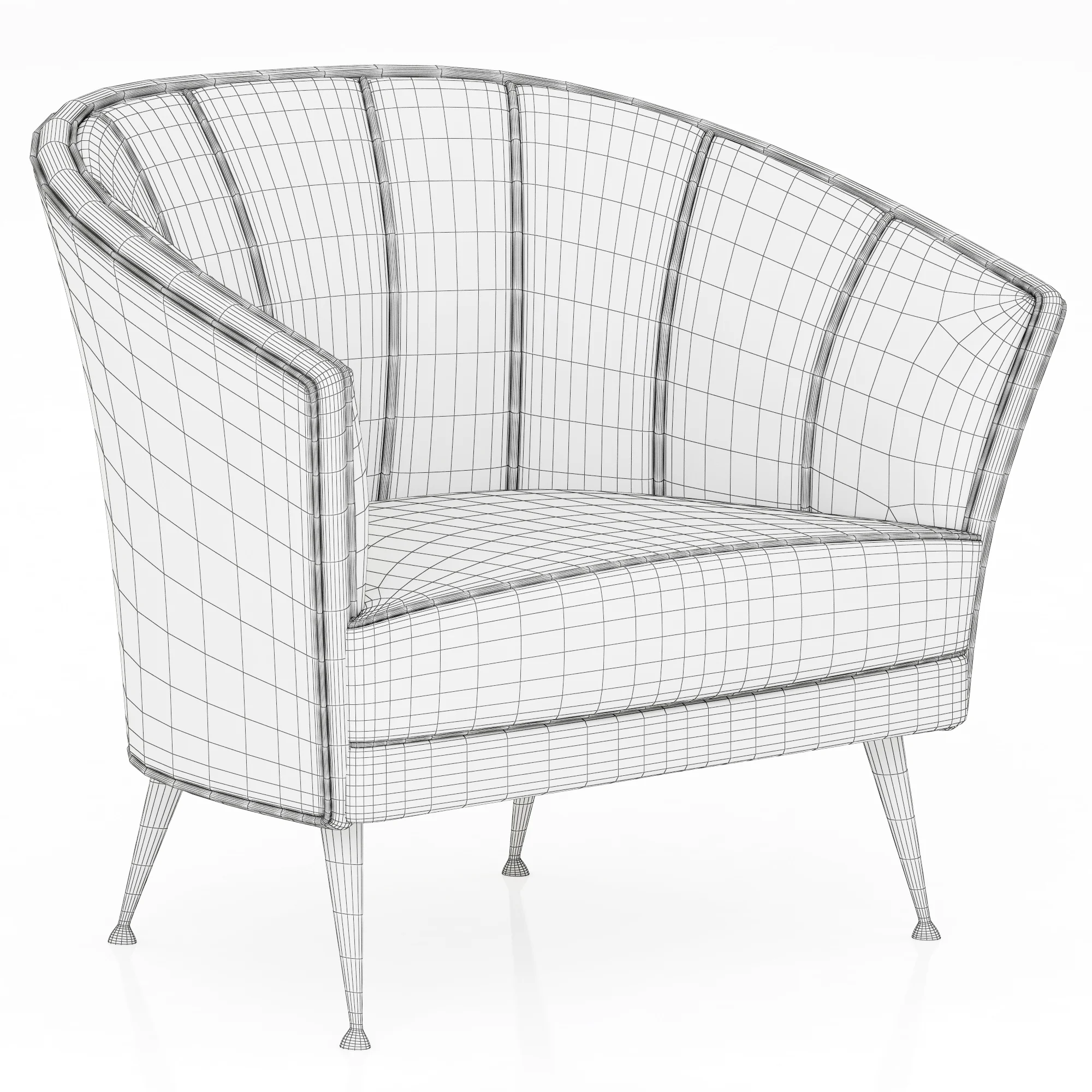 Brabbu Maya Armchair — 3D model preview 4
