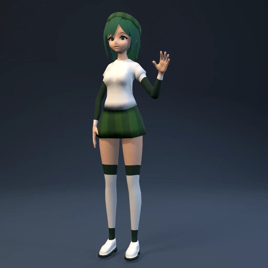 Stylized Anime Girl 02 Rigged