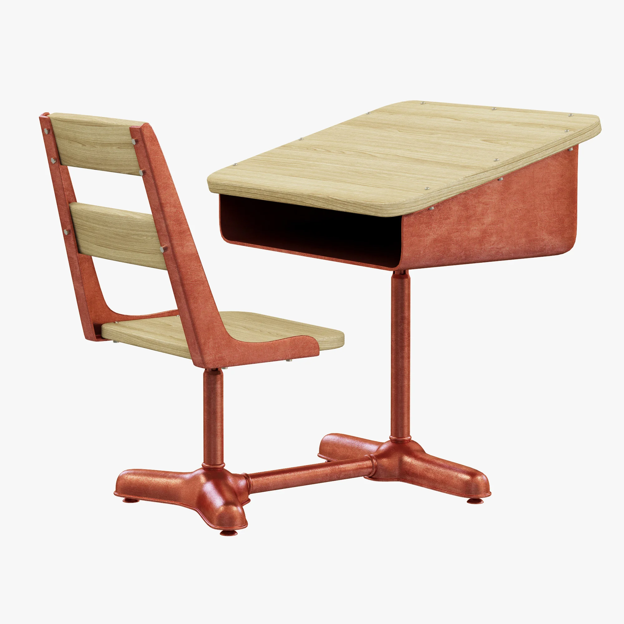 Restoration Hardware Vintage Schoolhouse Desk & Chair, 3D model preview 1