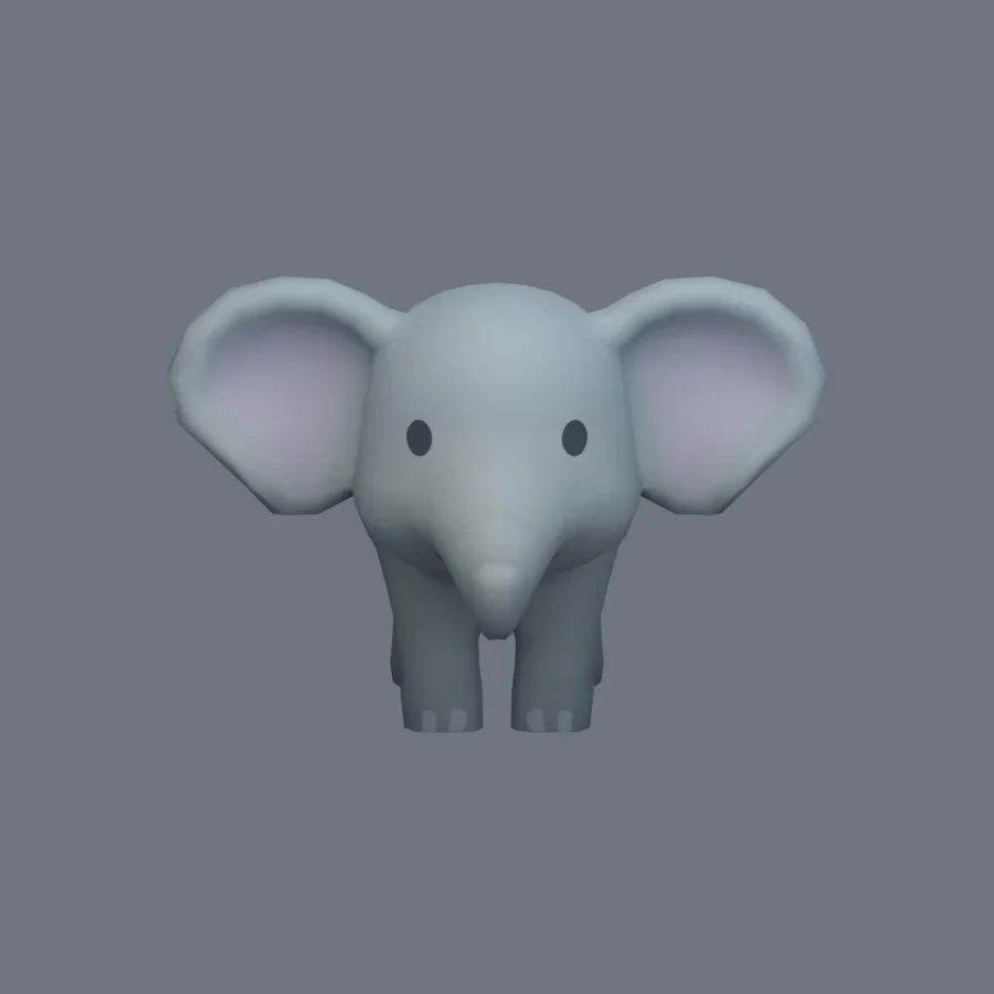 Stylized Animal Elephant, 3D model preview 1