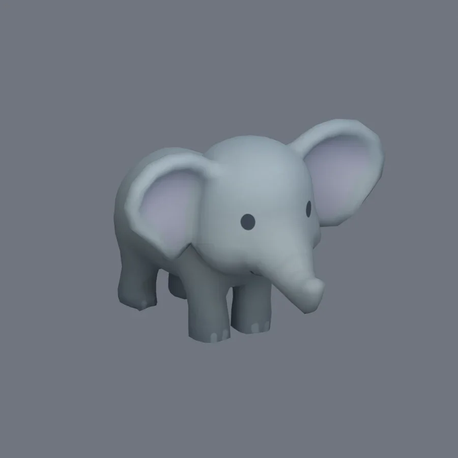 Stylized Animal Elephant, 3D model preview 2