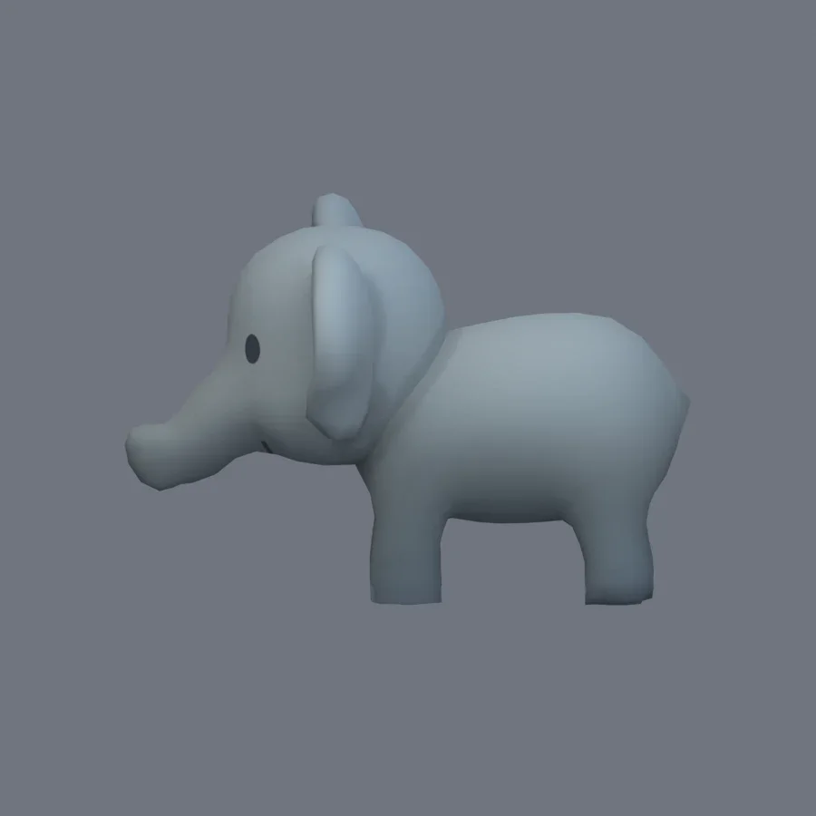 Stylized Animal Elephant, 3D model preview 3