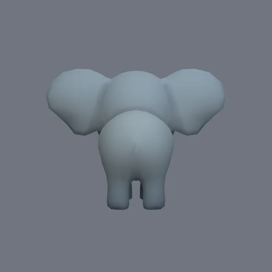 Stylized Animal Elephant, 3D model preview 4