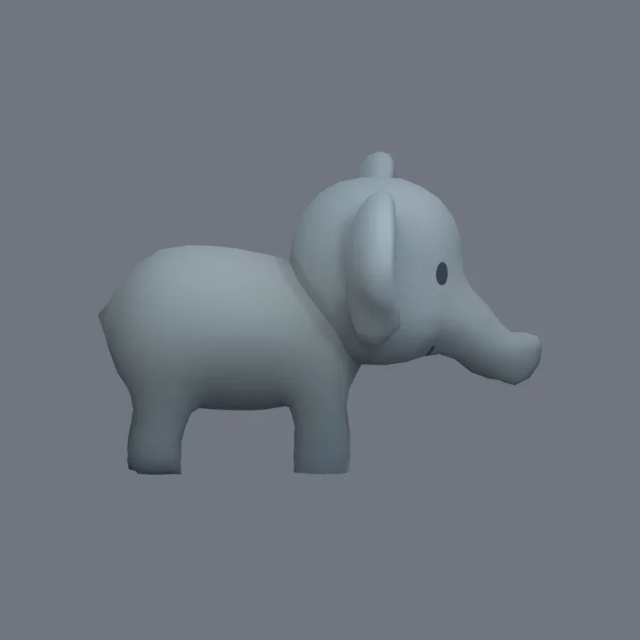 Stylized Animal Elephant, 3D model preview 5