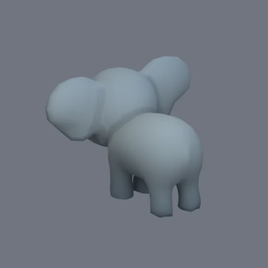 Stylized Animal Elephant, 3D model preview 6