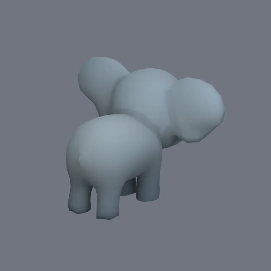 Stylized Animal Elephant, 3D model preview 7