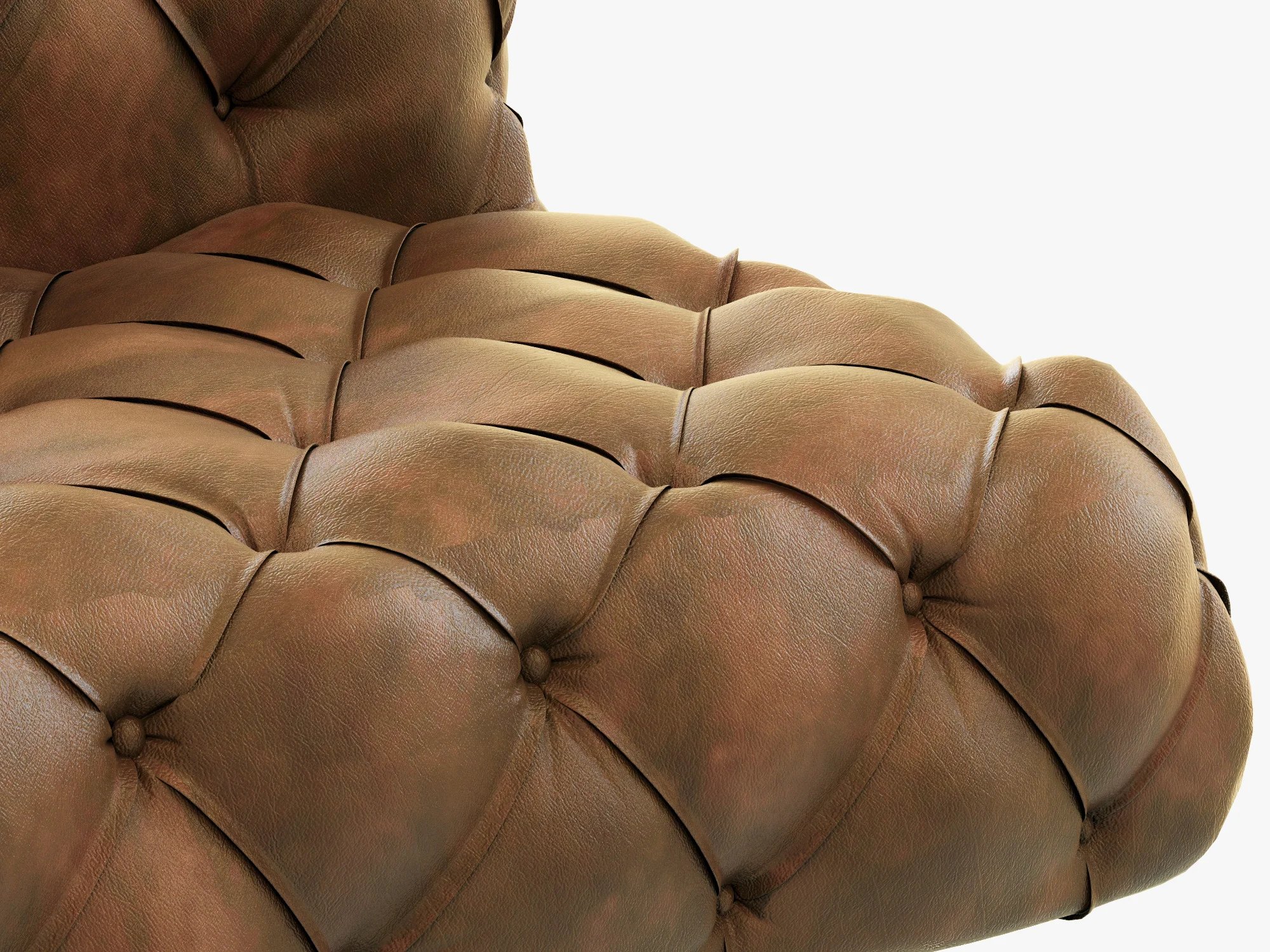 Restoration Hardware Soho Tufted Leather Armless Sofa — 3D model preview 3