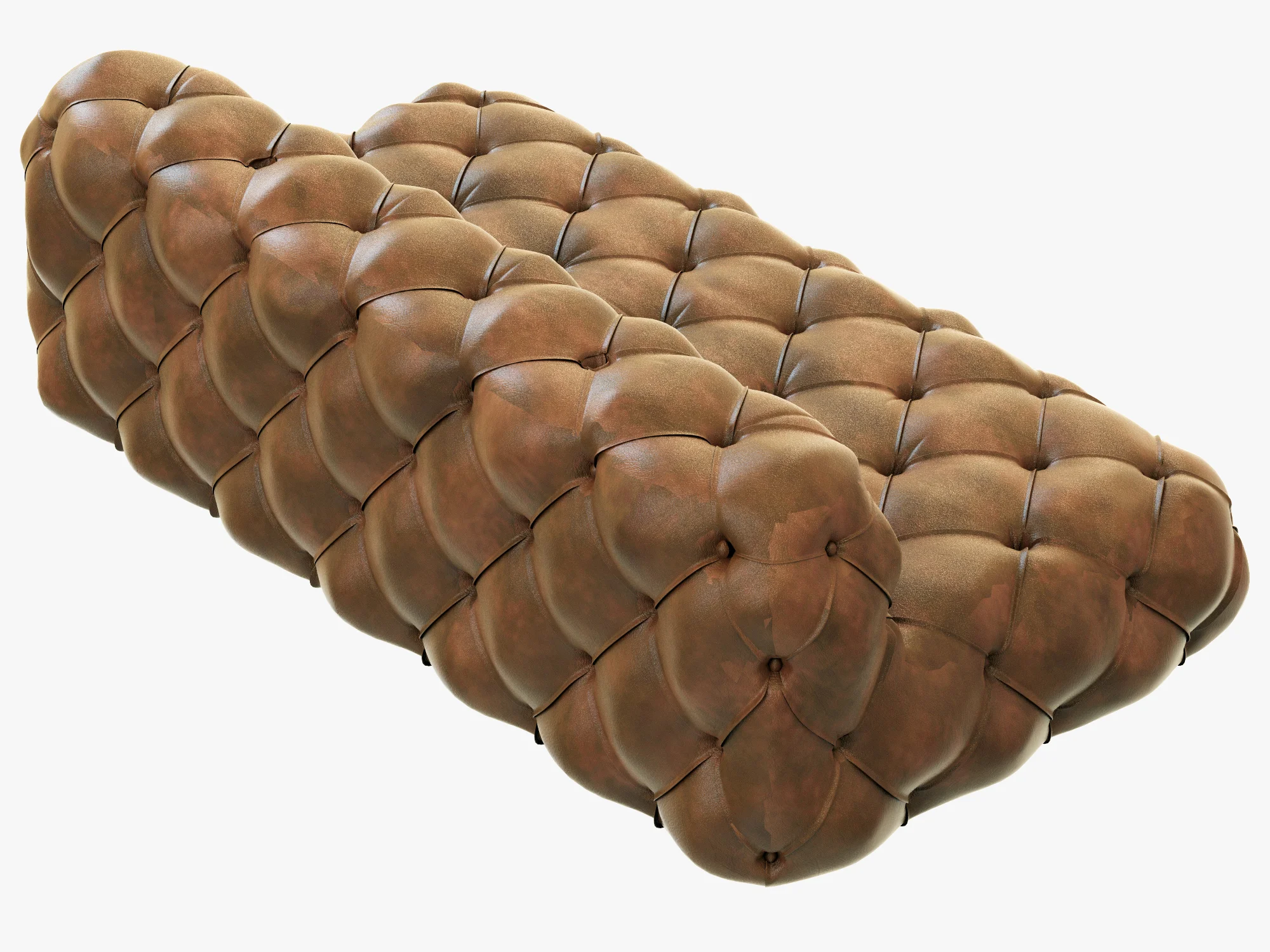 Restoration Hardware Soho Tufted Leather Armless Sofa — 3D model preview 4